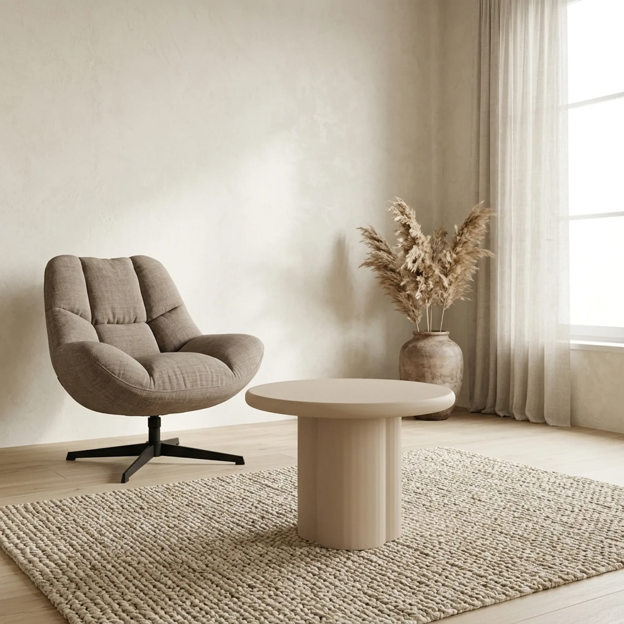 Beistelltisch Melzo rund beige 60 cm - Tower Living
