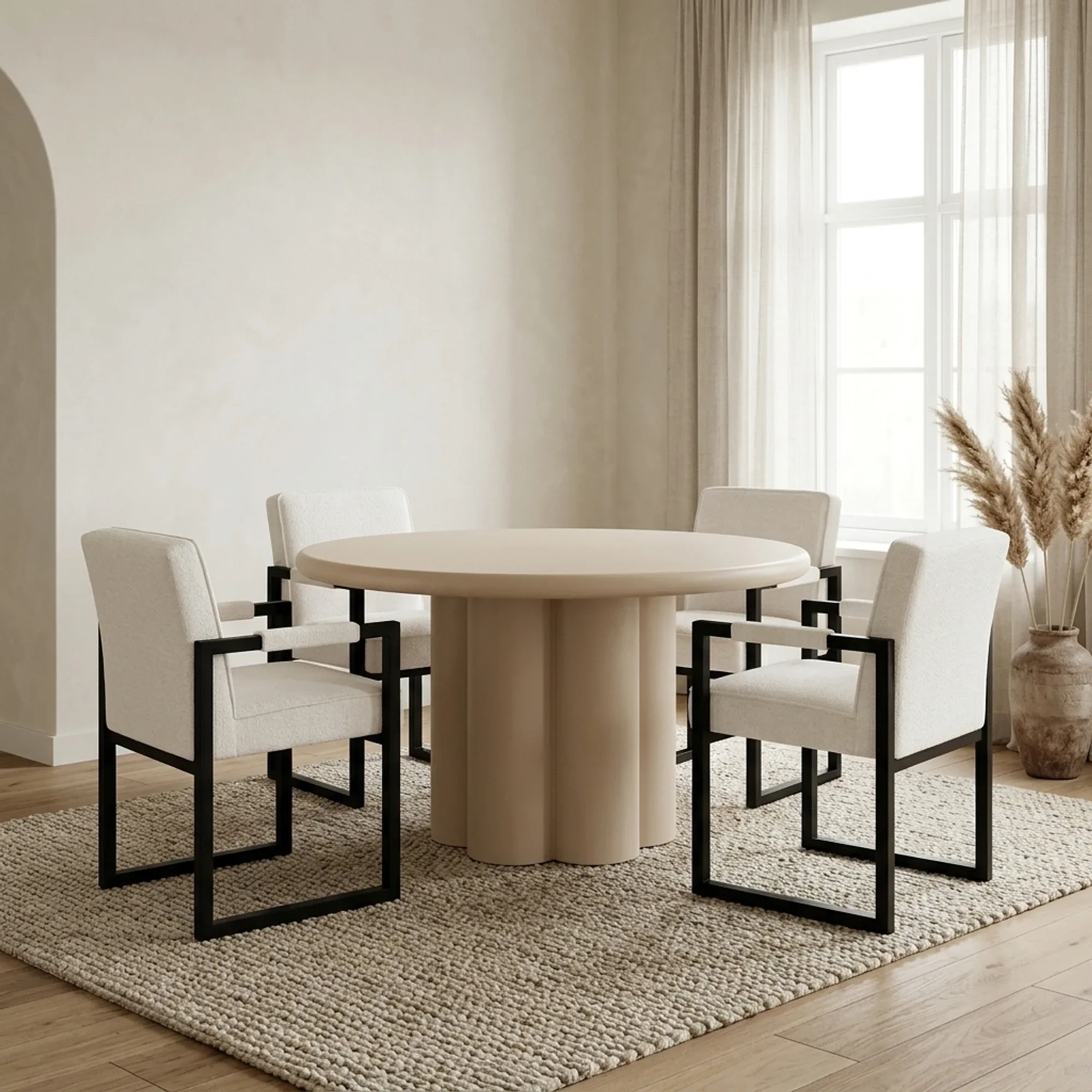 Melzo Round Dining Table beige - Tower Living