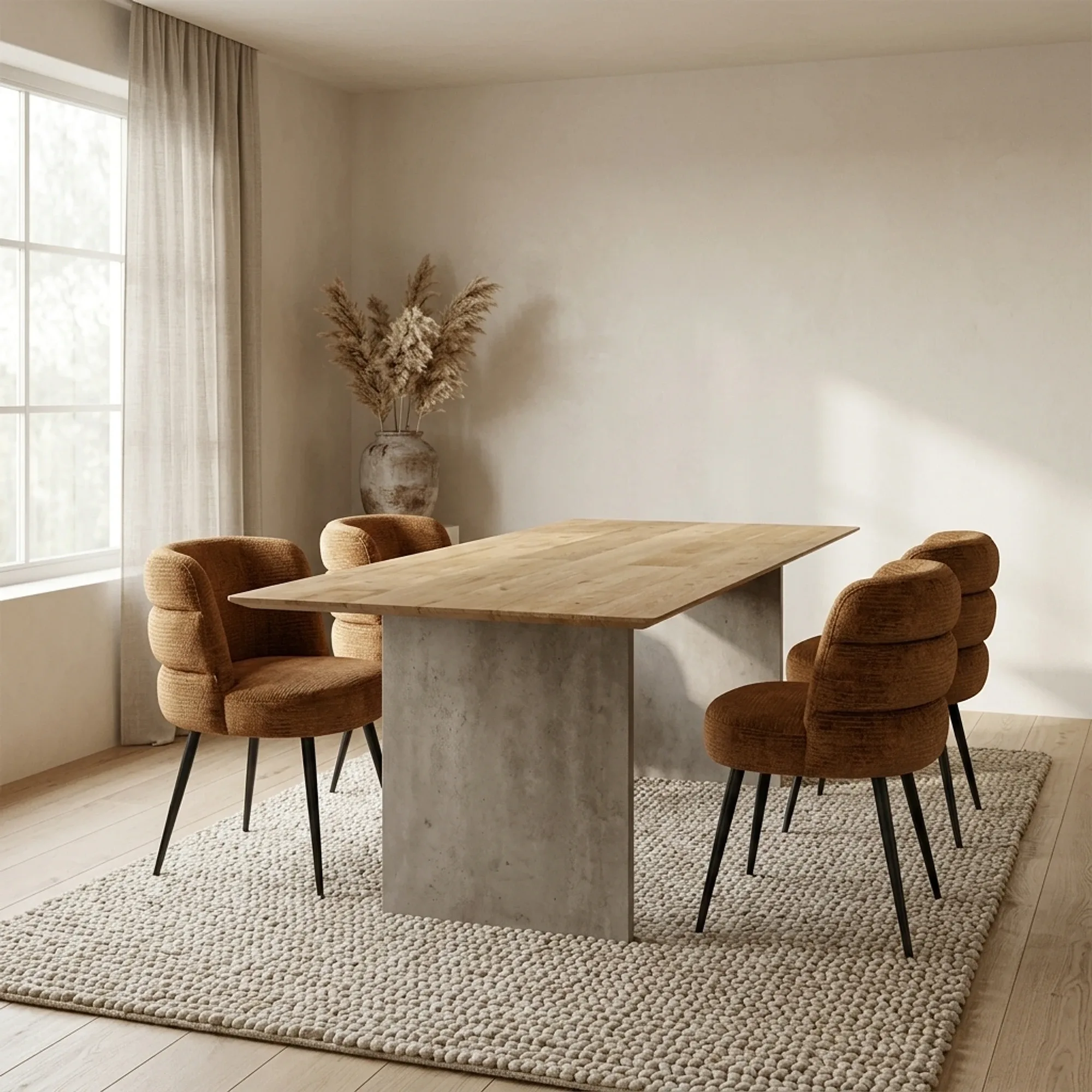 Esstisch Ora braun Rechteck 220 cm (Teakholz) - Tower Living