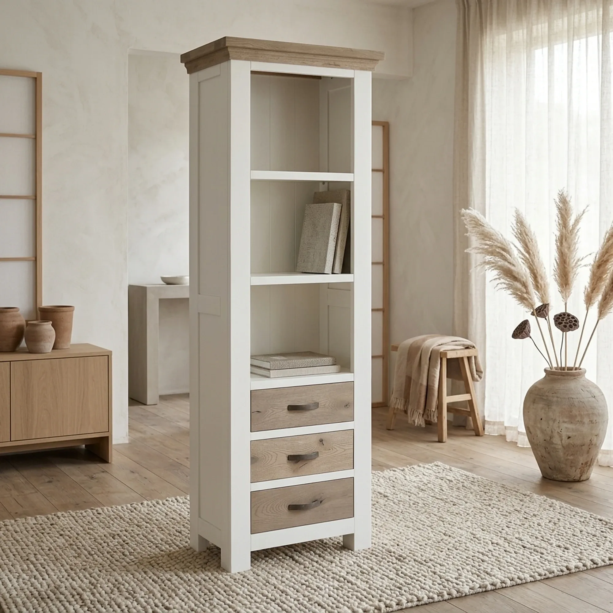 Bookcase Parma white 70 cm - Tower Living