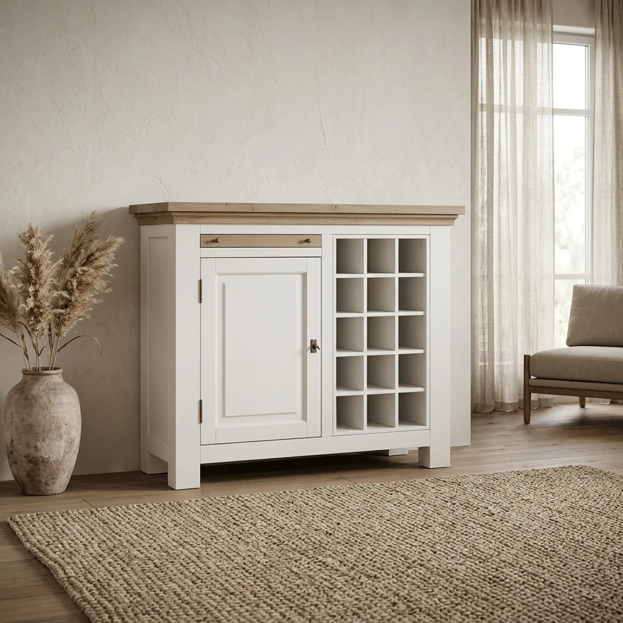Parma Wijnkast wit 104 cm - Tower Living