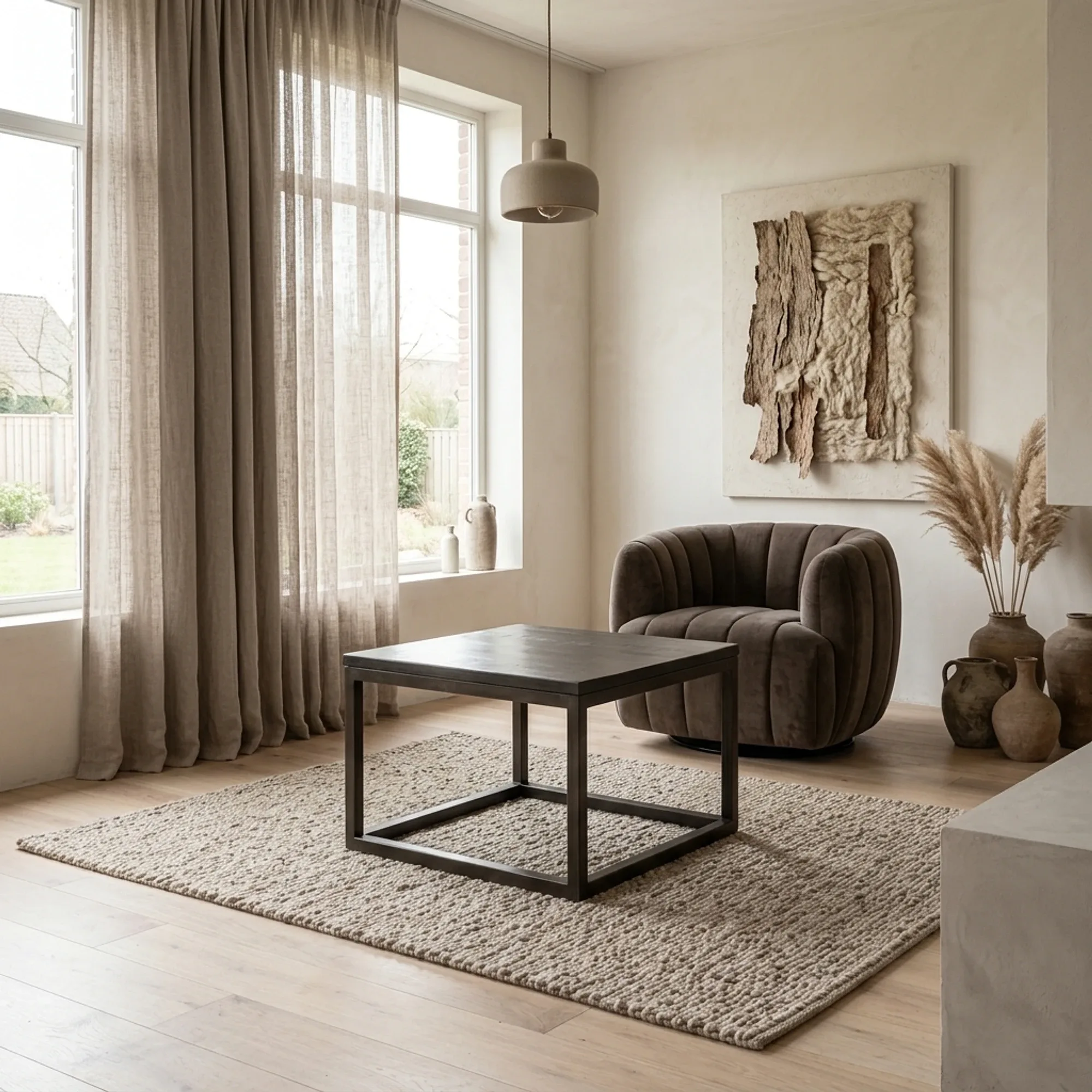 Bijzettafel Paterno zwart vierkant 60 cm - Tower Living