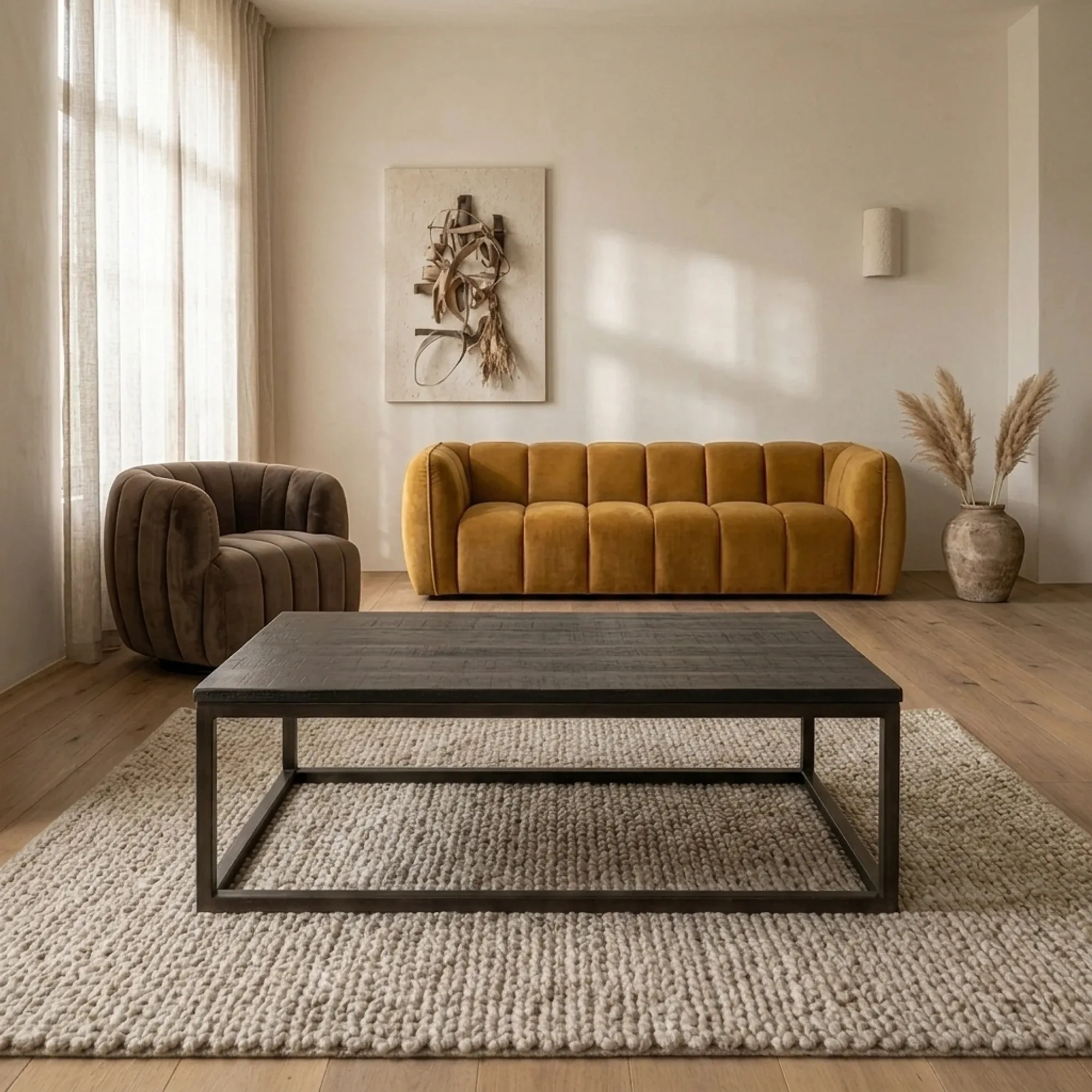 Salontafel Paterno zwart 135 cm - Tower Living