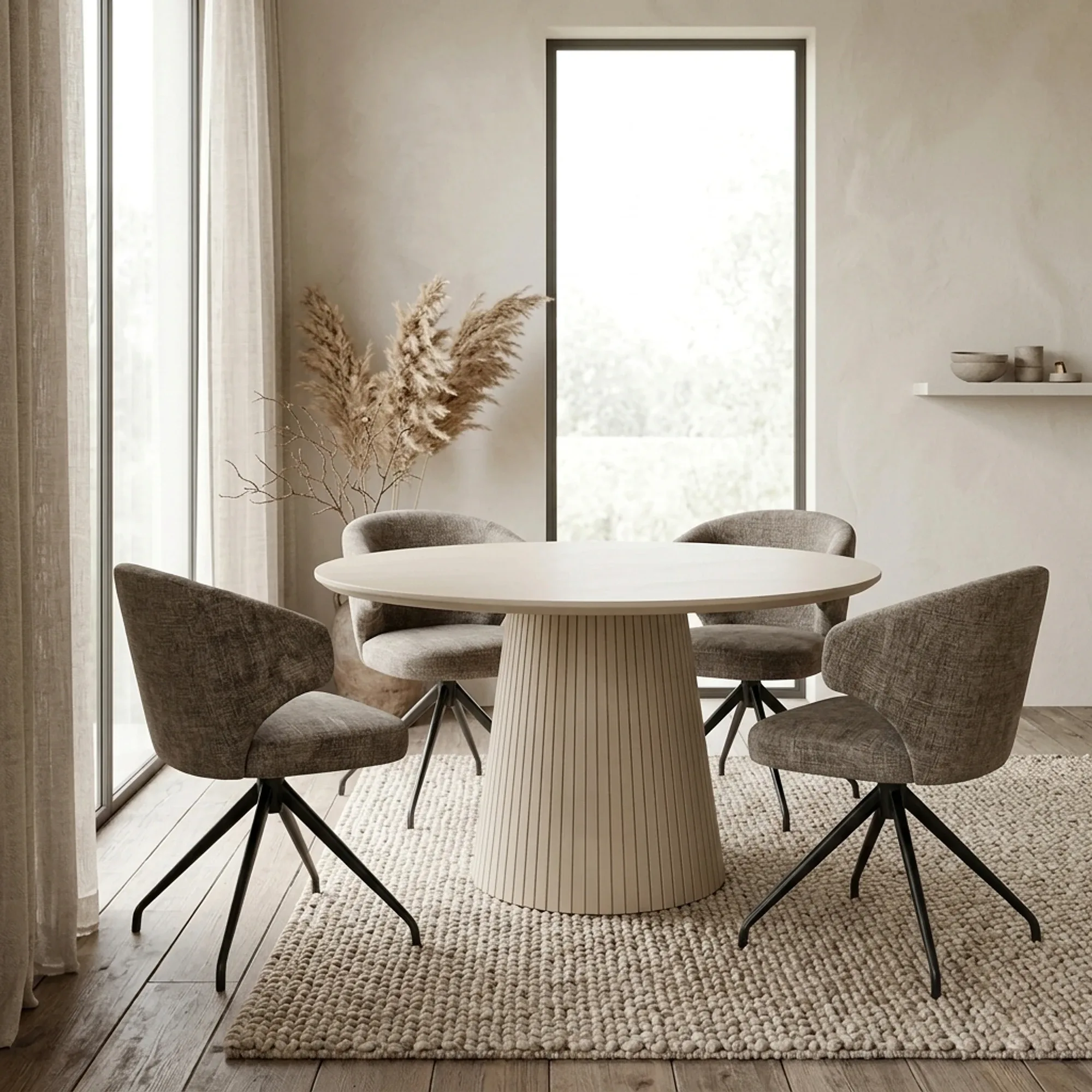 Ronde eettafel Solana Zand Mangohout 130 cm - Starfurn