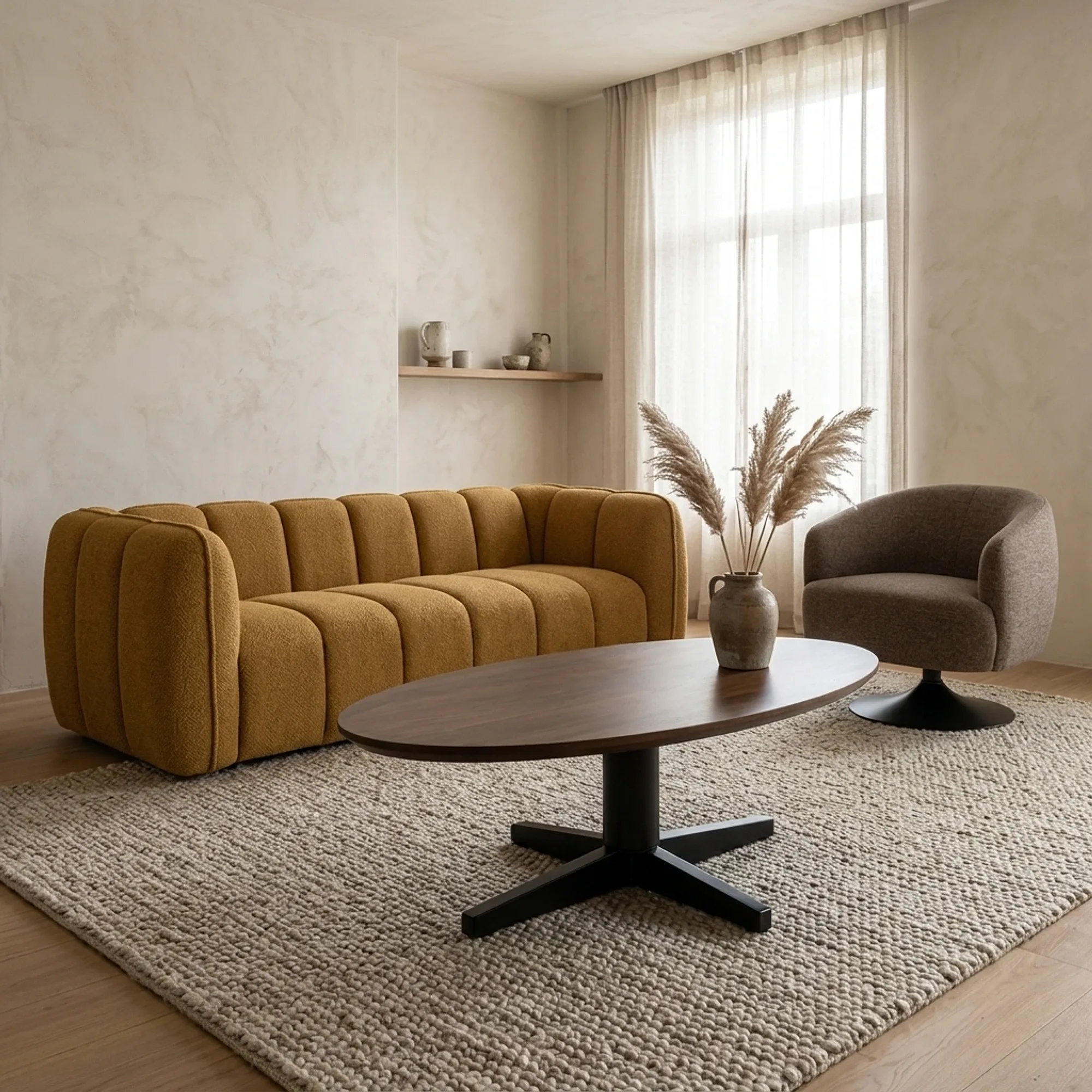 Couchtisch Scorpio 130 cm, oval, Fuß schwarz - My Sons