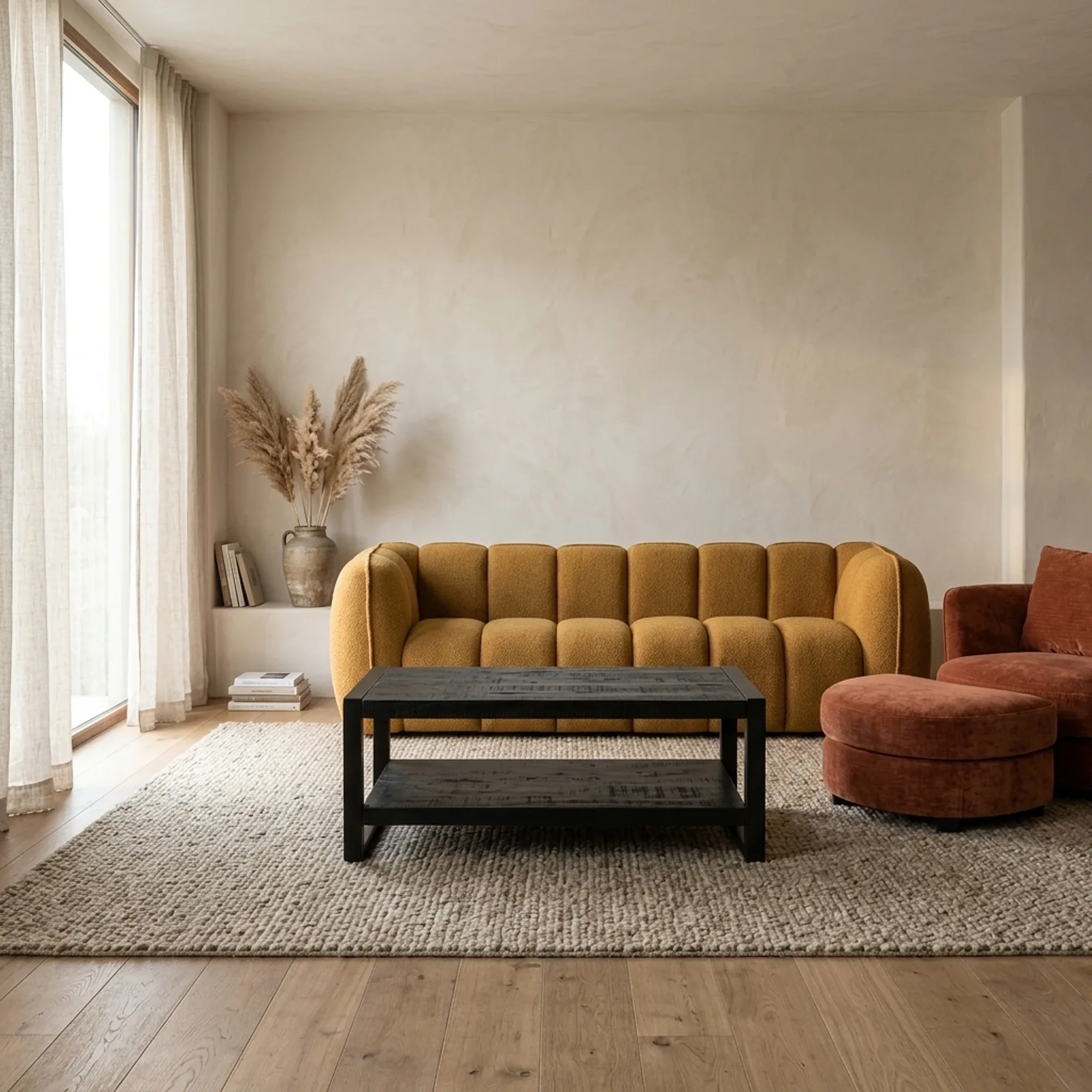 Coffee Table Britt Black with Shelf 110 - Benoa
