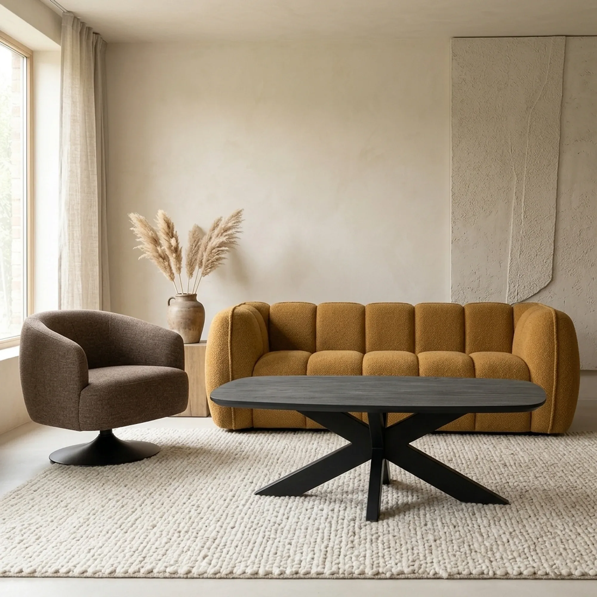 Couchtisch Akagi dänisch oval 120 cm, Akazie schwarz - My Sons