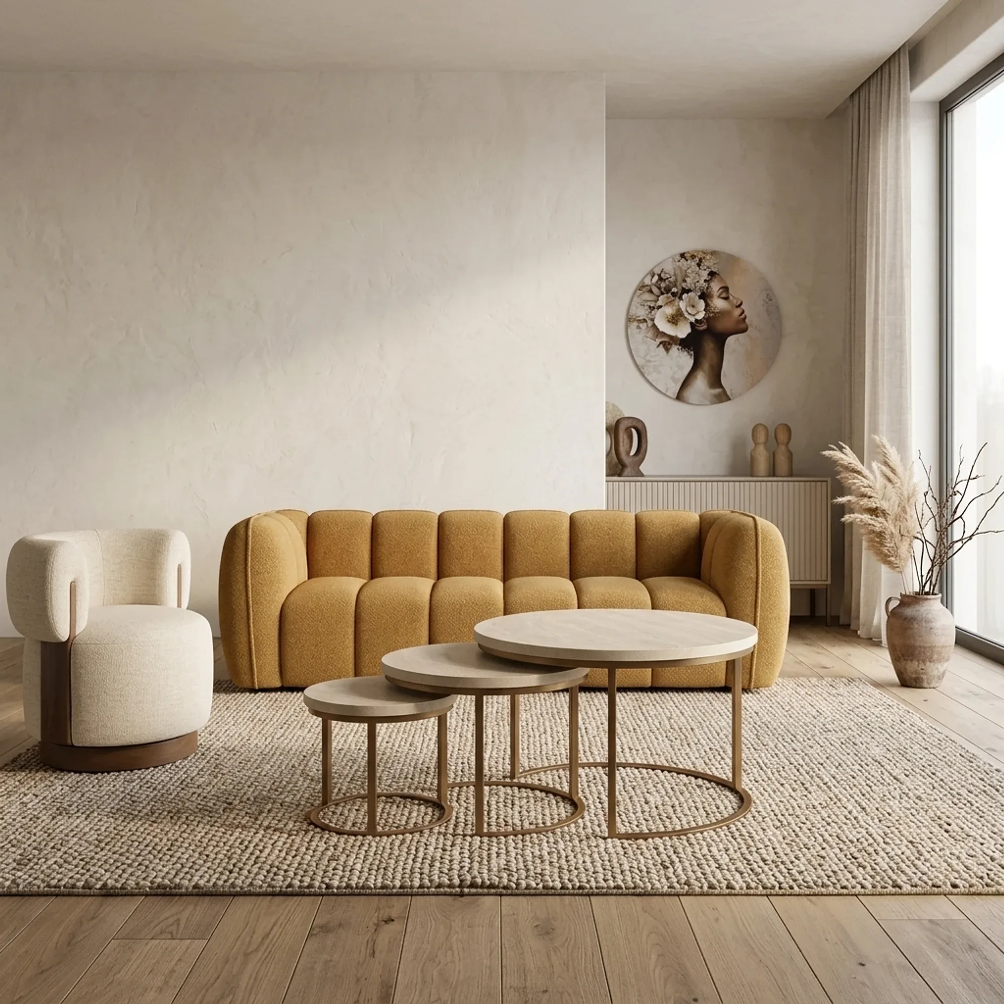 Coffee Table Madison Sand | 70 cm | set of 3