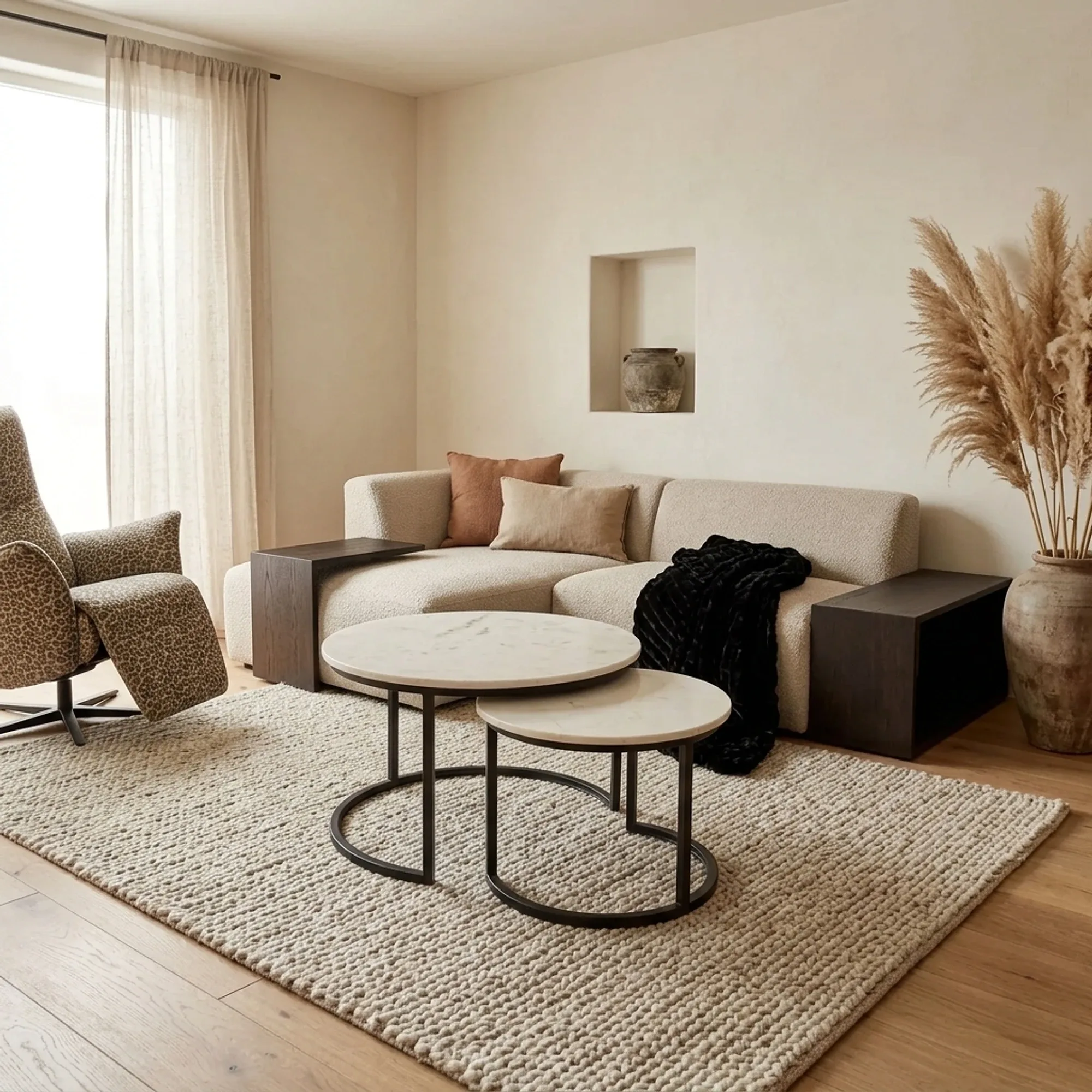 Salontafel Nova White marble | 70 cm | Set van 2