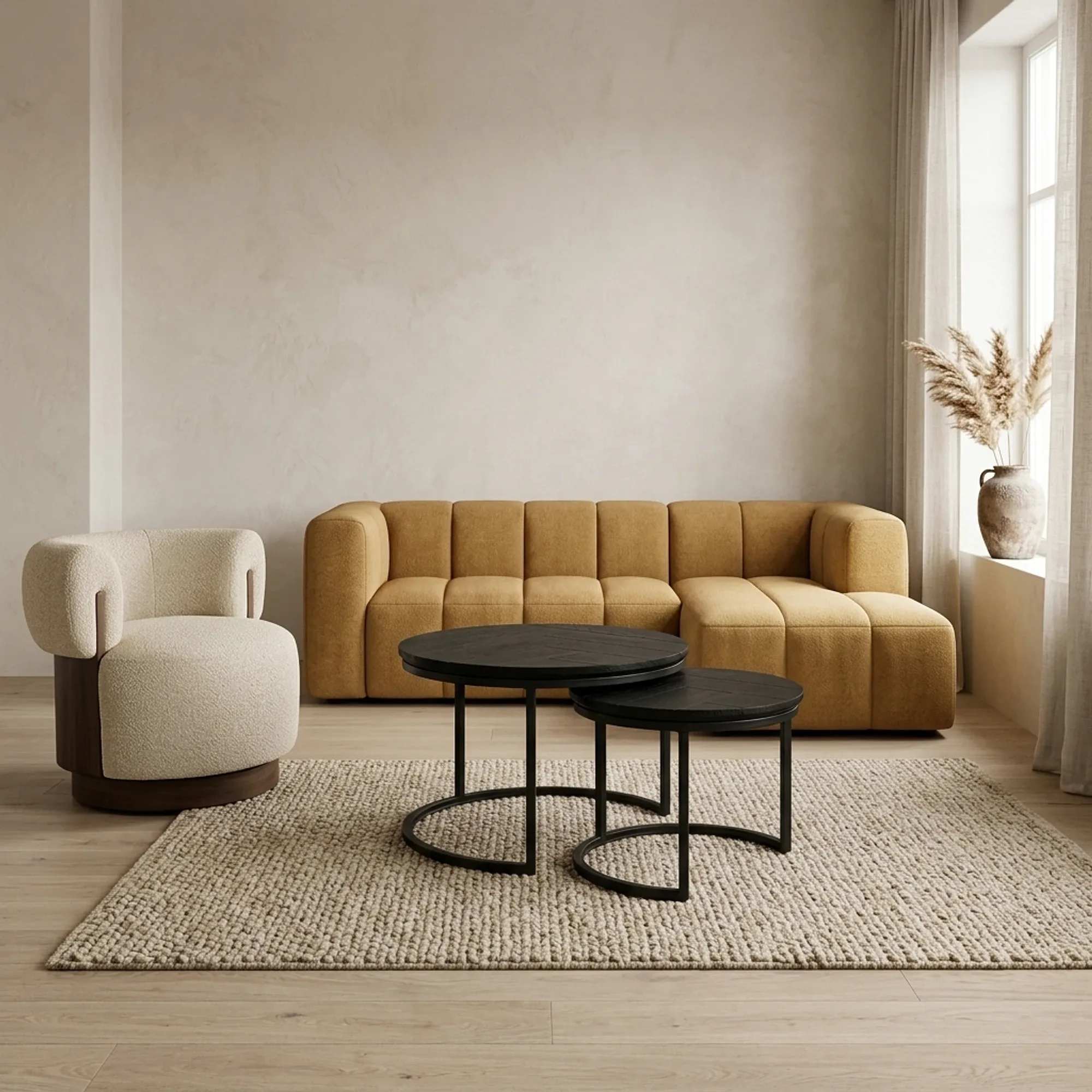 Couchtisch Otik Black Oak | 70 cm | Set von 2