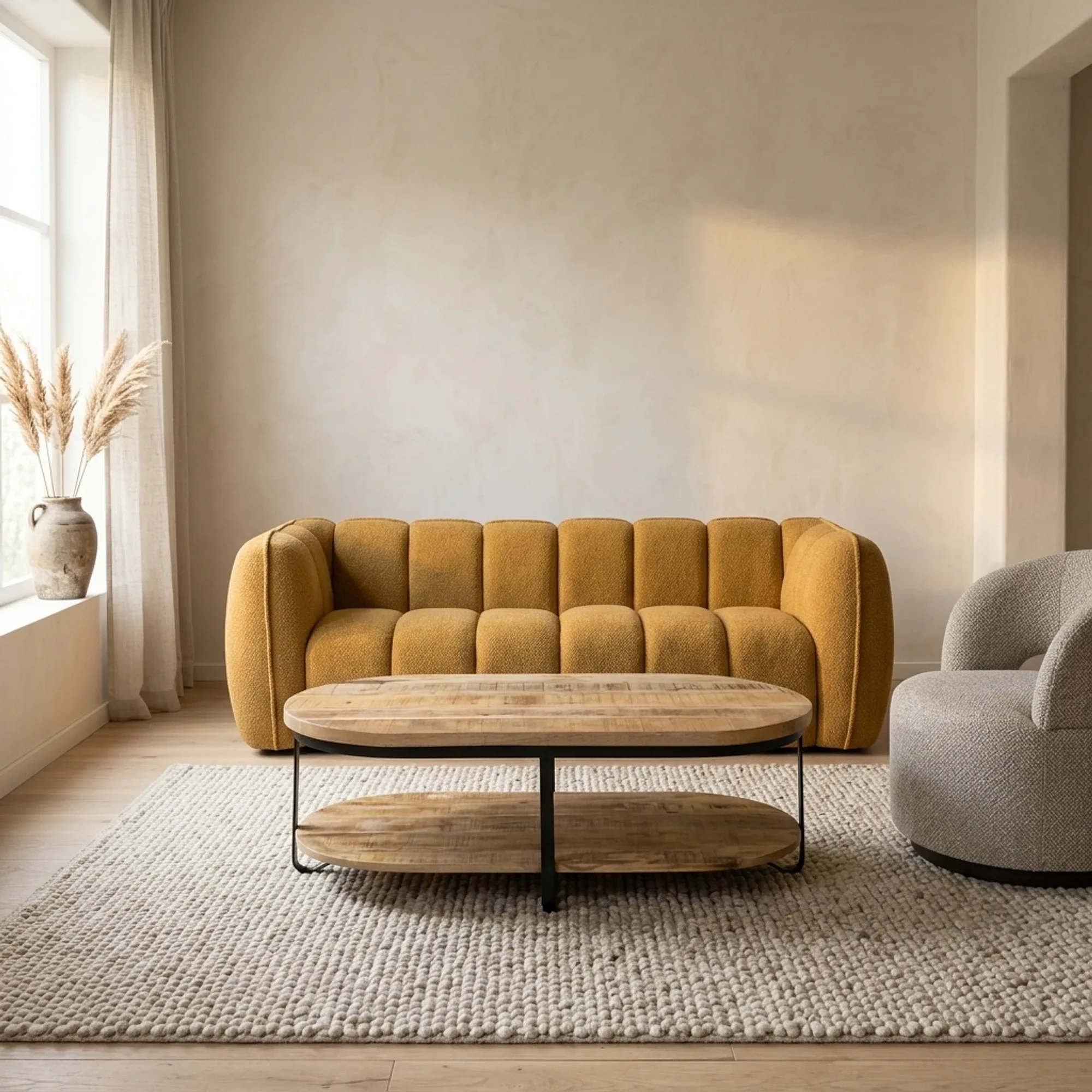 Couchtisch Rio oval mit Ablageboden