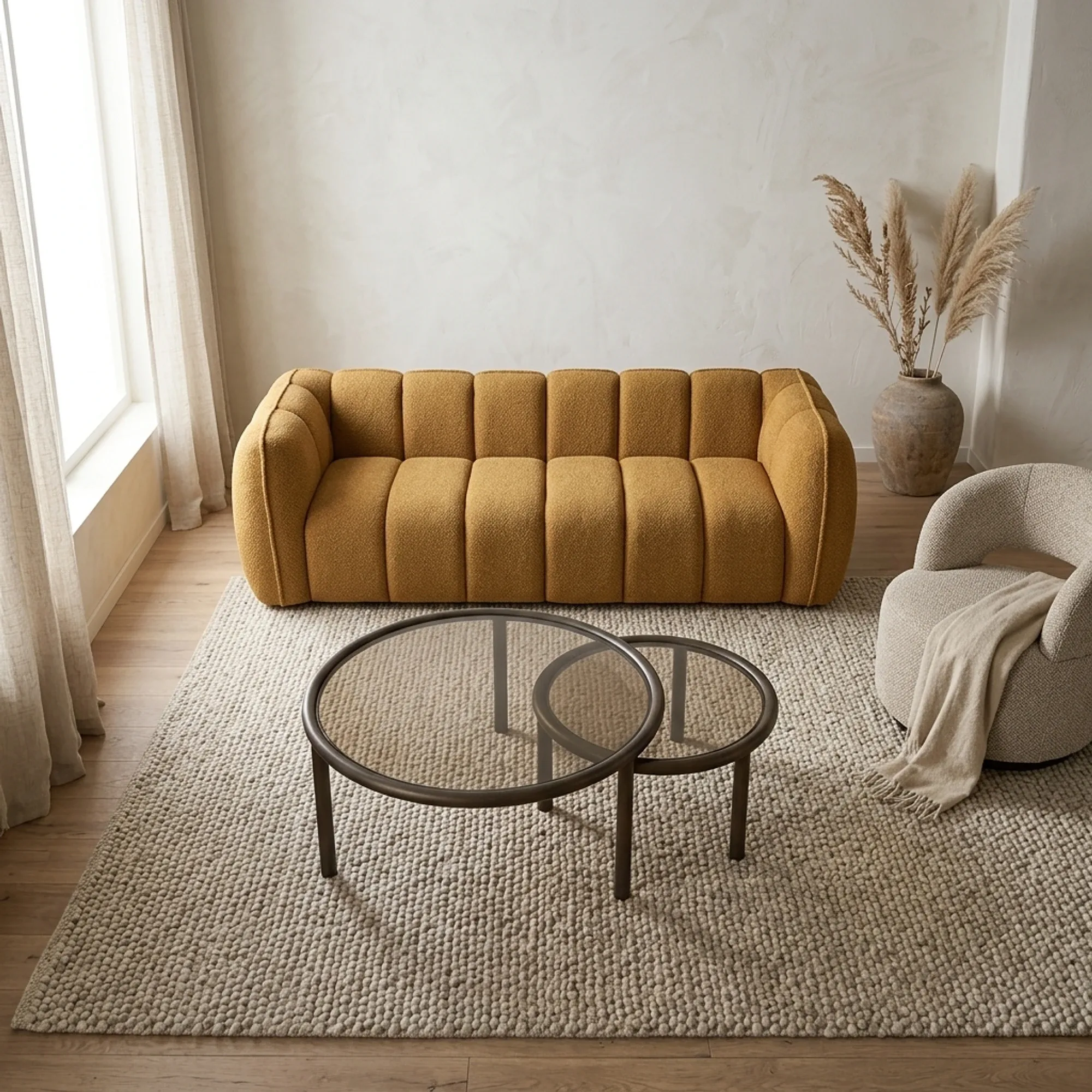 Couchtisch-Set Circo Eisen und Glas - Eleonora