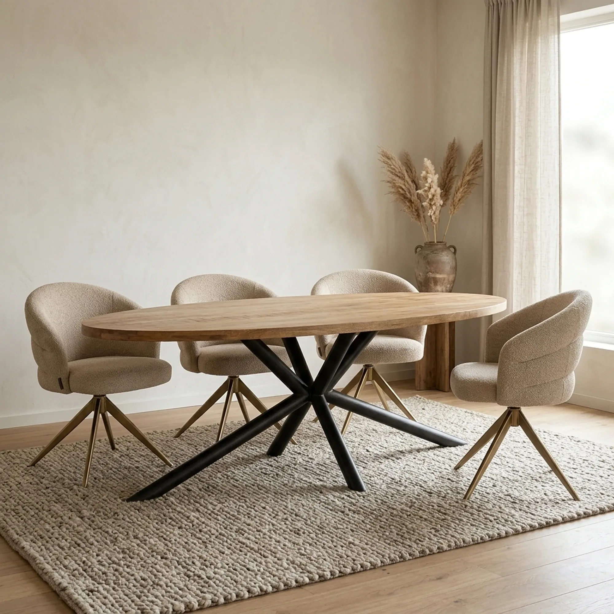 Esstisch Selva braun oval (Mangoholz) - Tower Living