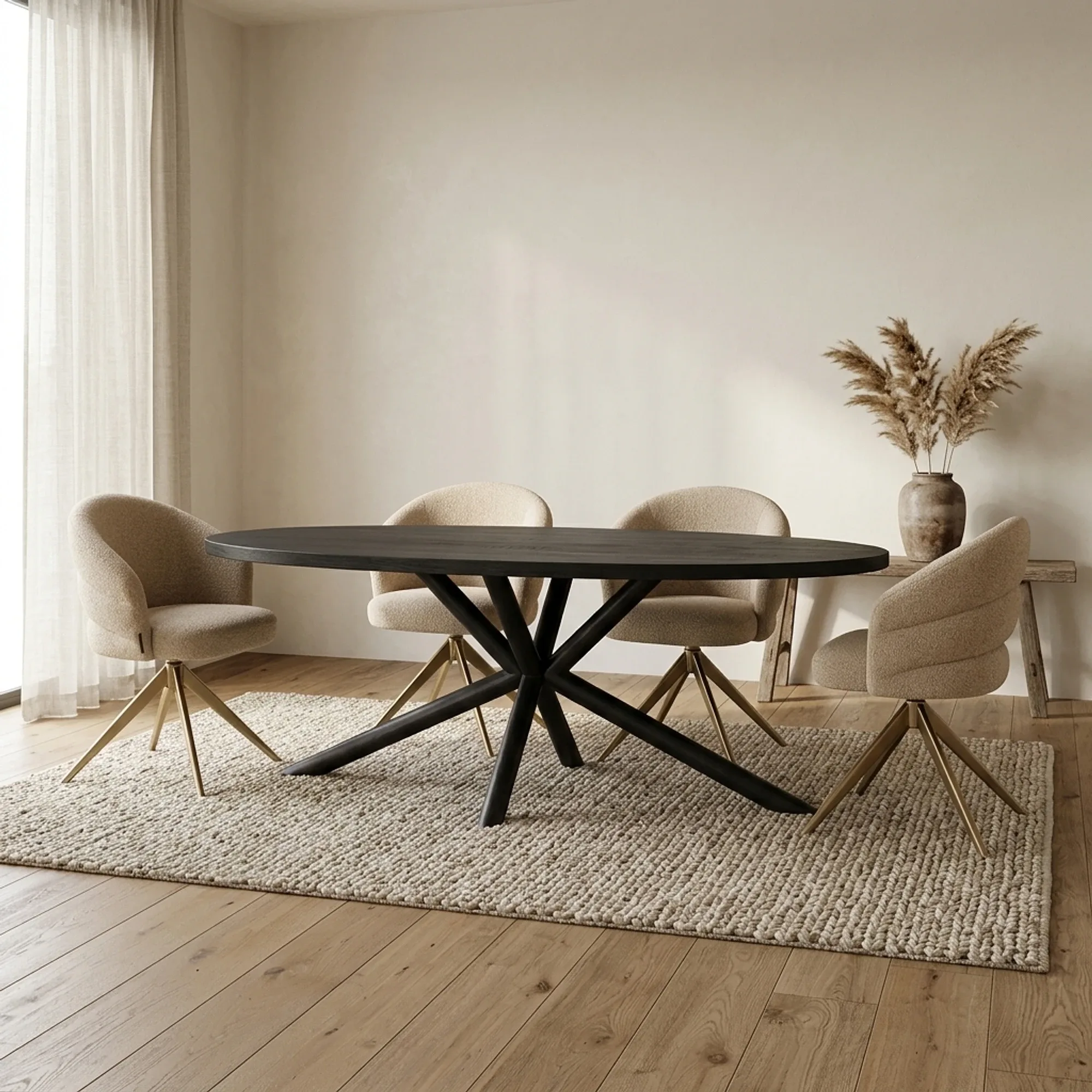 Selva dining table black oval - Tower Living