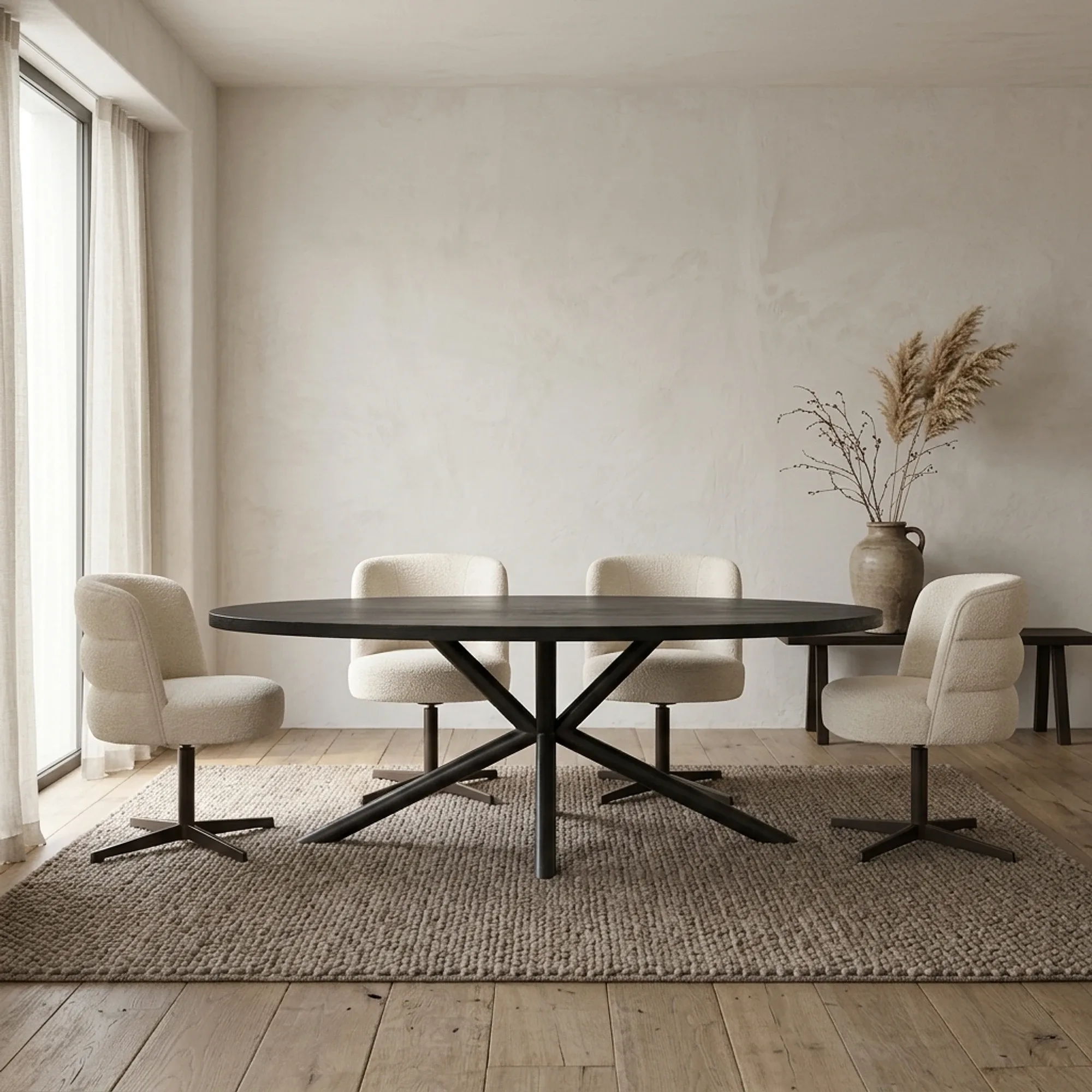 Esstisch Selva schwarz oval (Mangoholz) - Tower Living