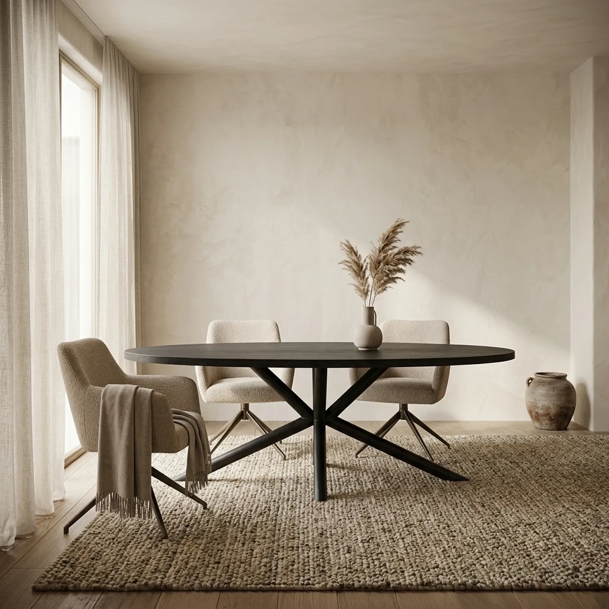 Selva dining table black oval - Tower Living