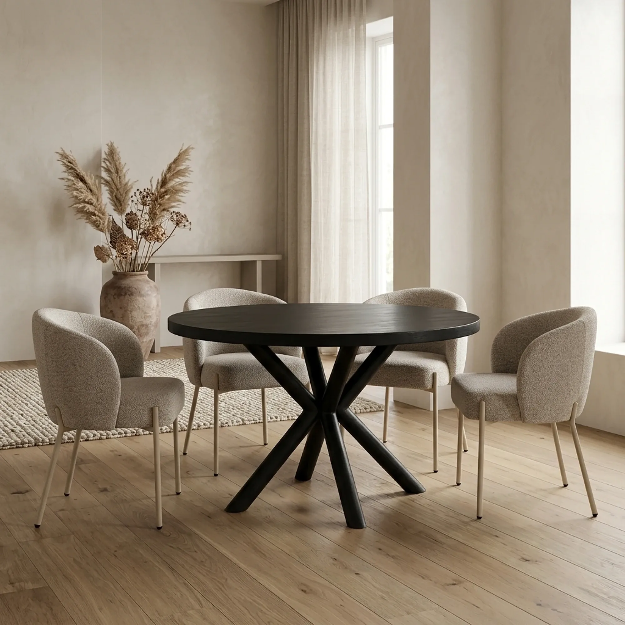 Selva Dining Table black round 130 cm - Tower Living