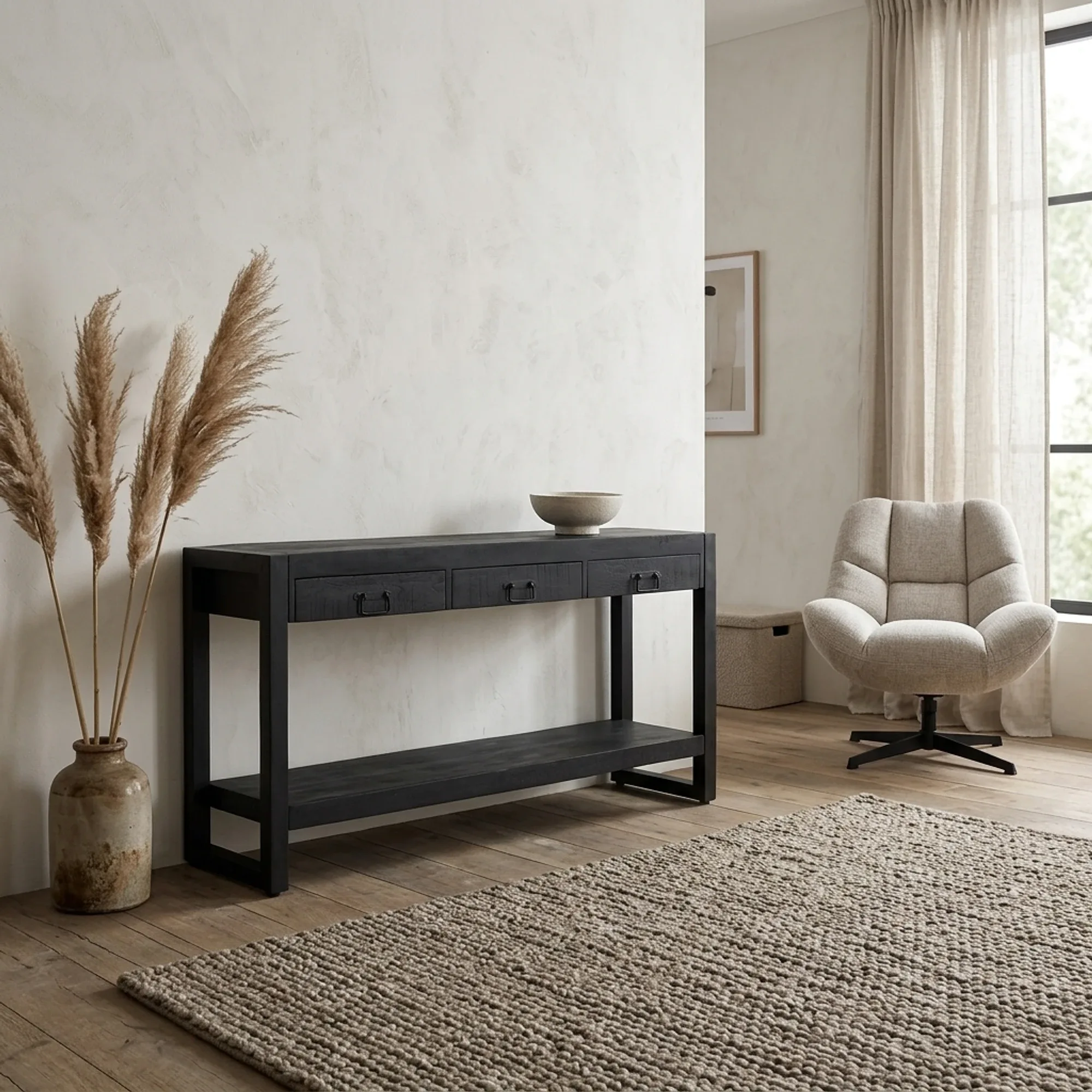 Sidetable Boaz Zwart Mangohout 150 cm - Starfurn