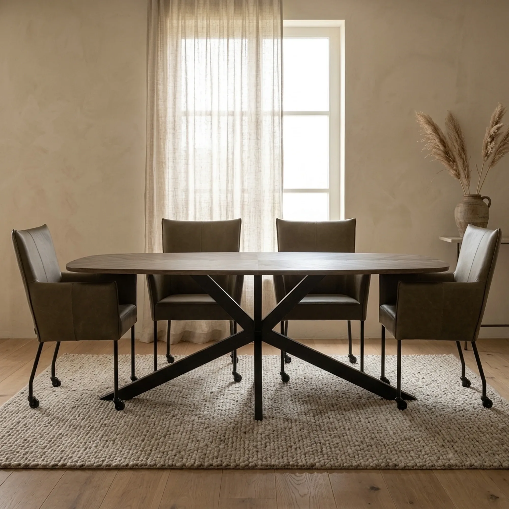 Silvi Dining Table brown Danish oval - Tower Living