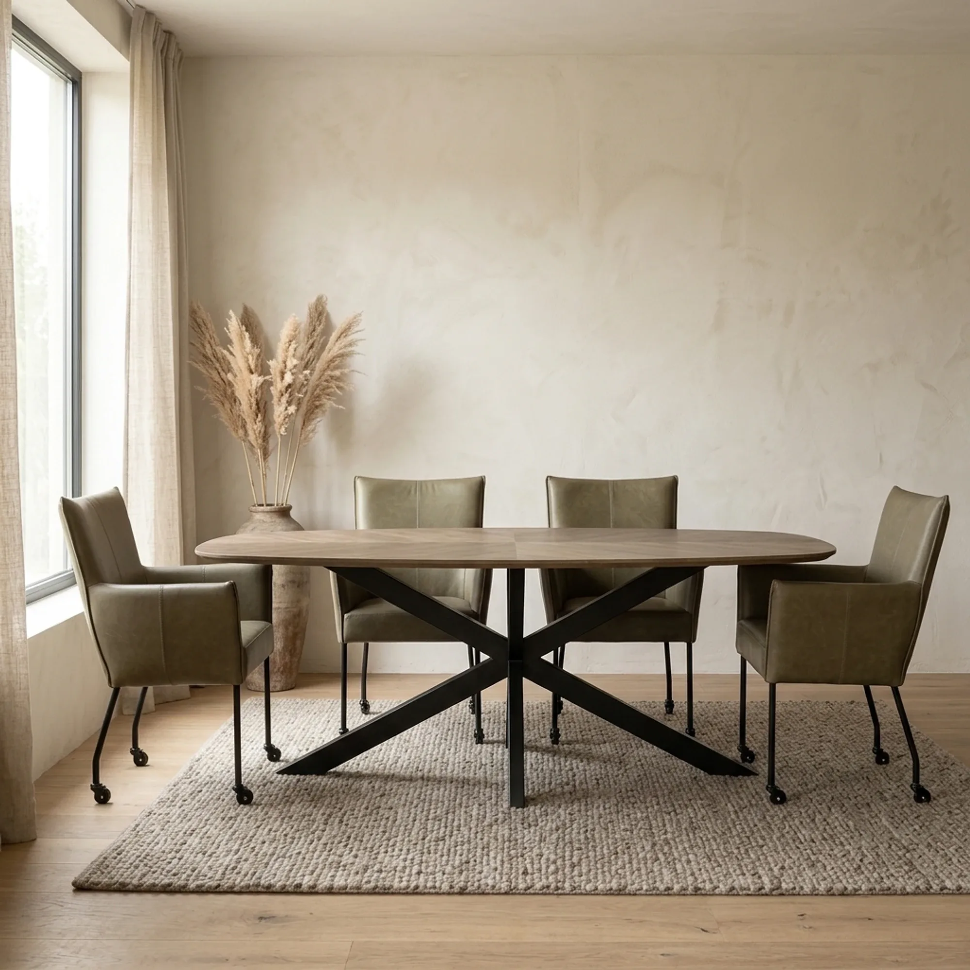 Esstisch Silvi braun dänisch oval (Mangoholz) - Tower Living