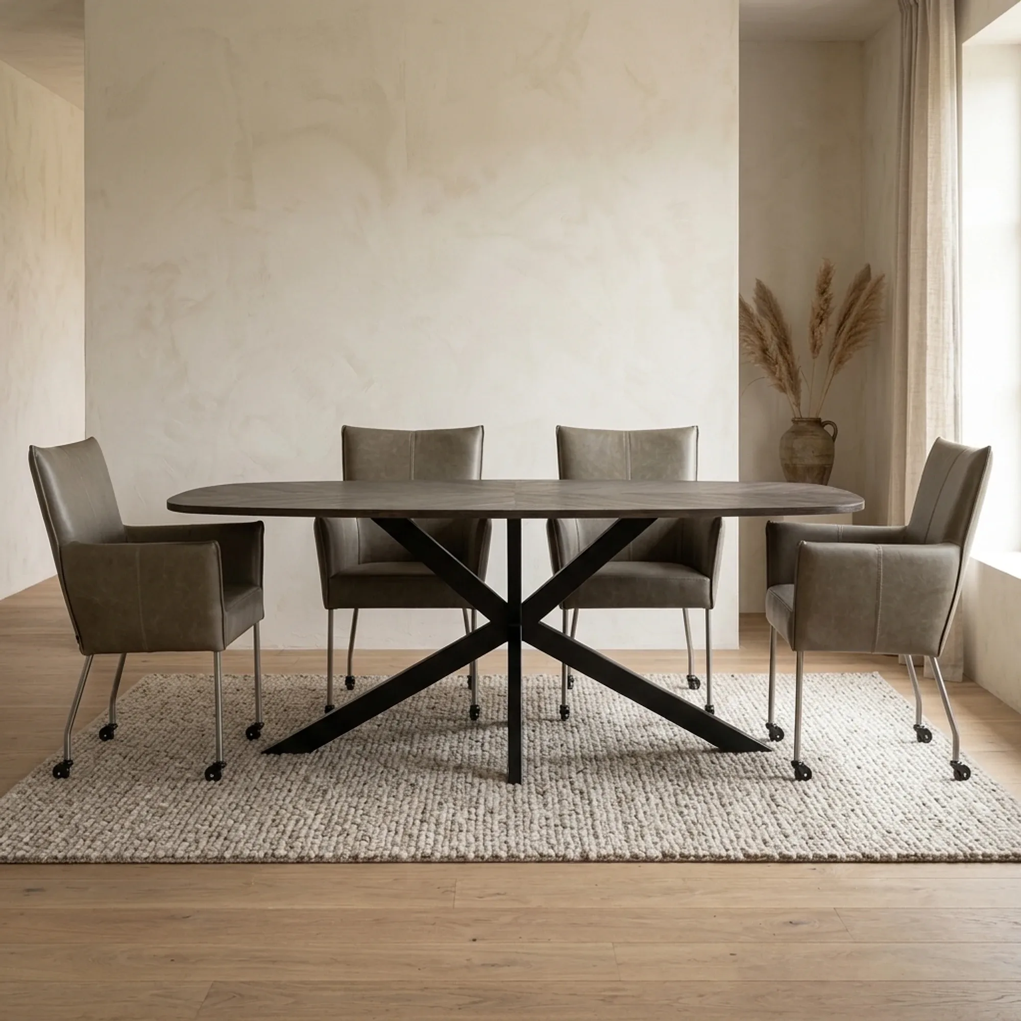 Silvi Dining Table brown Danish oval - Tower Living