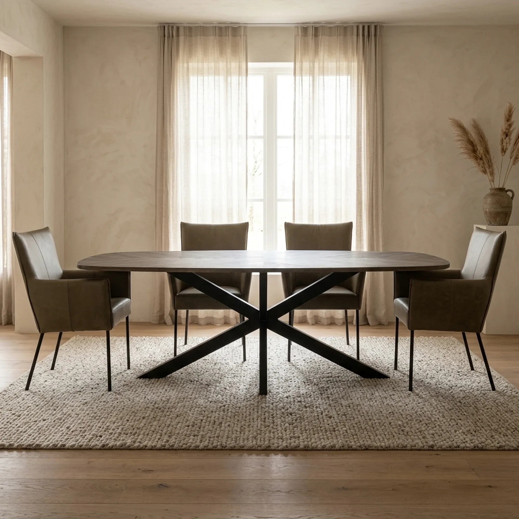 Silvi Dining Table brown Danish oval - Tower Living