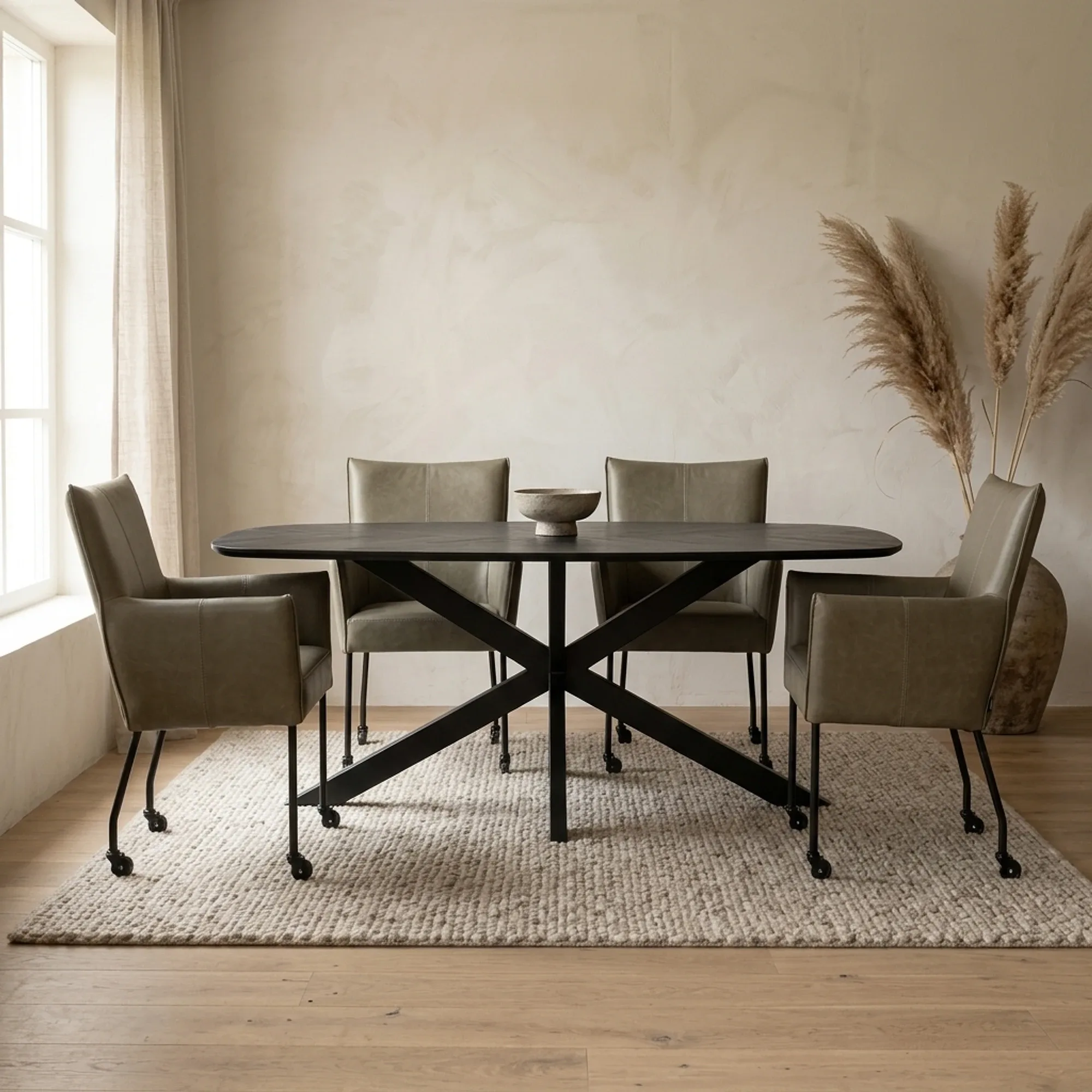 Silvi dining table black Danish oval - Tower Living