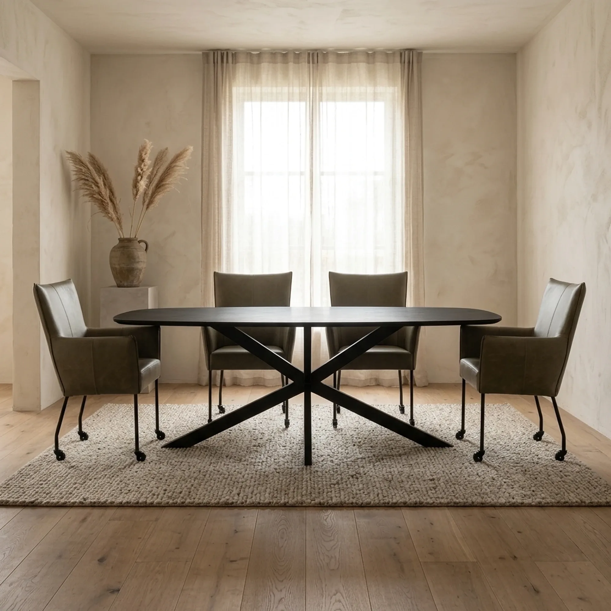 Esstisch Silvi schwarz dänisch oval (Mangoholz) - Tower Living