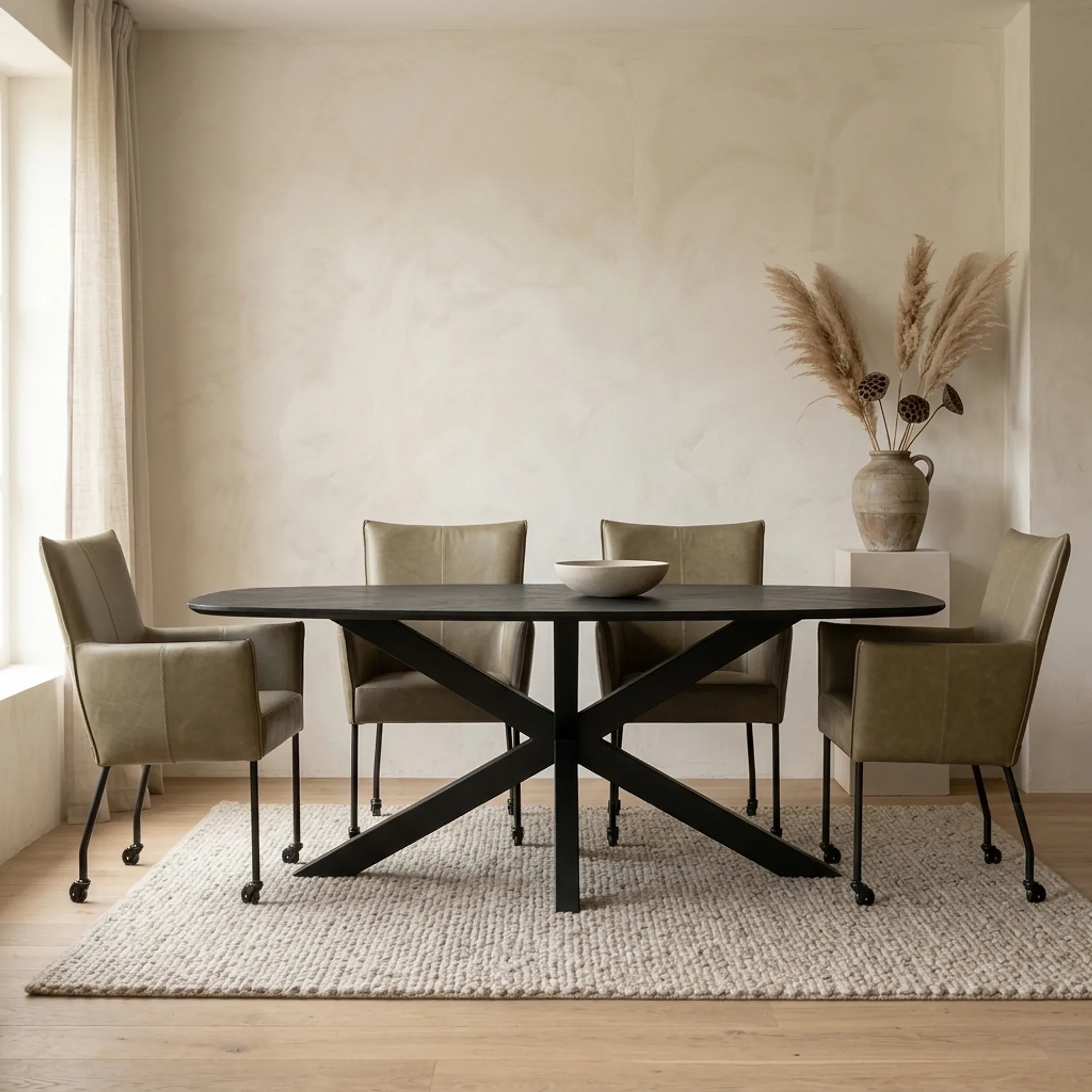 Silvi dining table black Danish oval - Tower Living