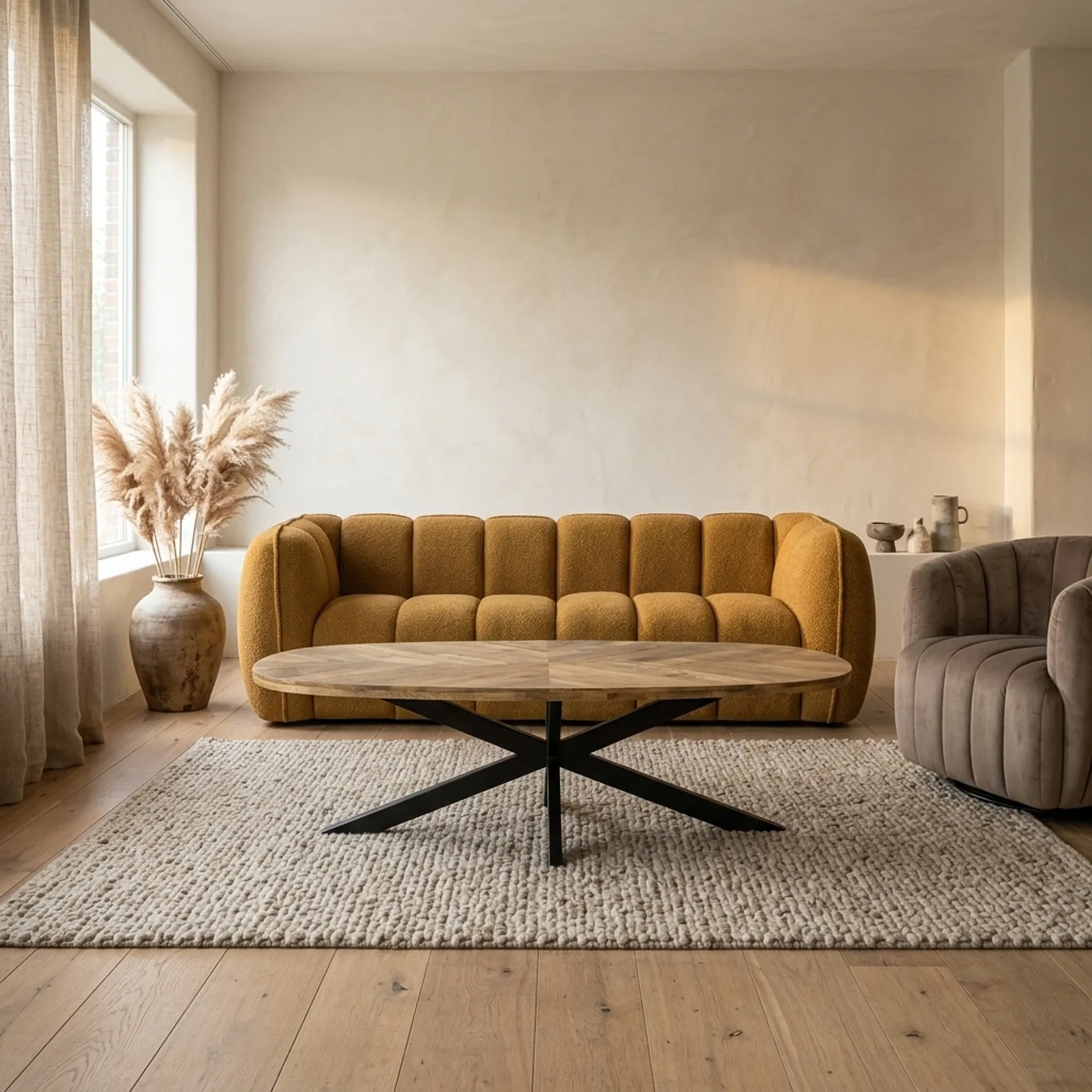 Couchtisch Silvi natur dänisch oval 130 cm - Tower Living