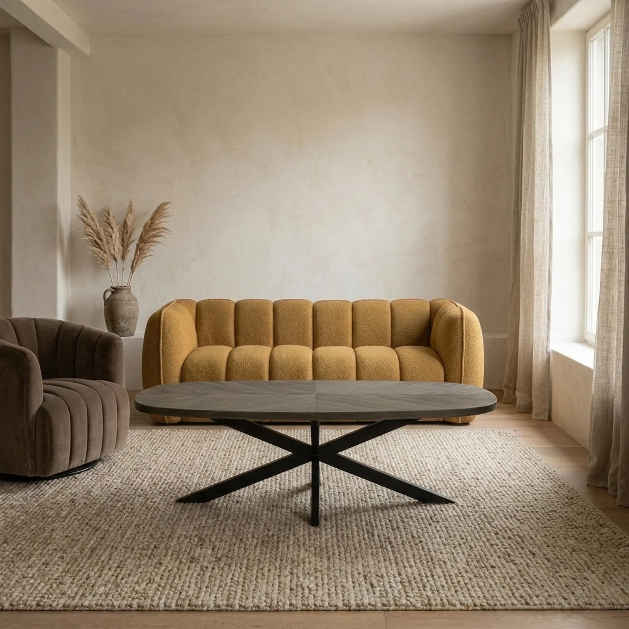 Couchtisch Silvi olivbraun dänisch oval 130 cm - Tower Living