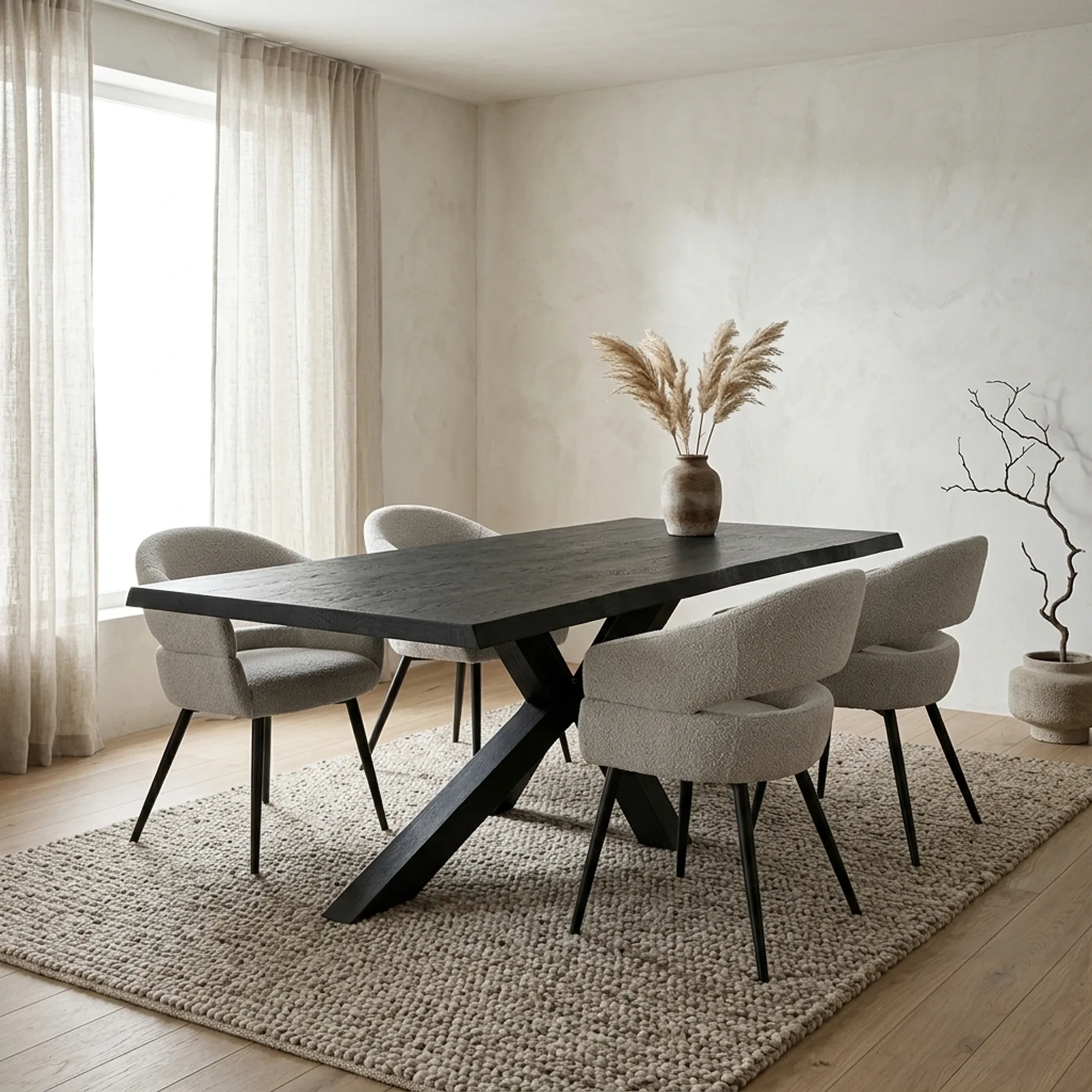 Sovana dining table black rectangular - Tower Living