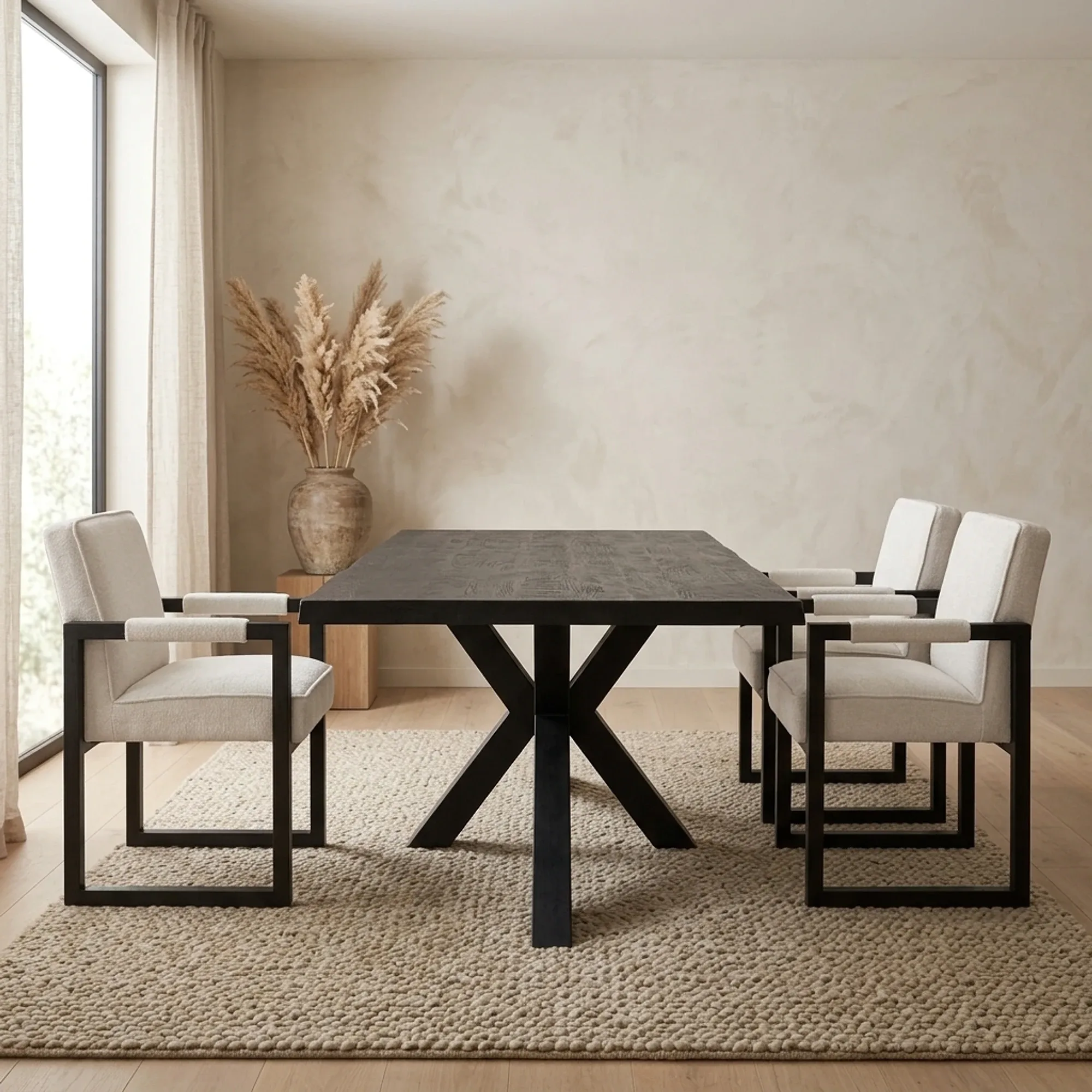 Sovana dining table black rectangular - Tower Living