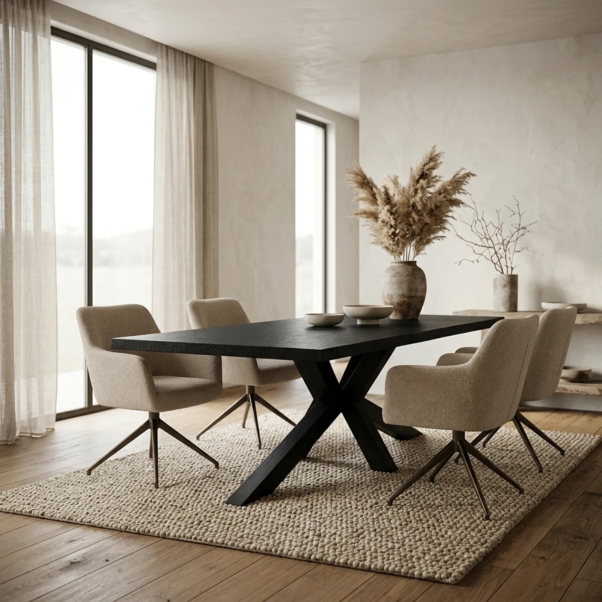 Esstisch Sovana Schwarz Rechteck (Akazienholz) - Tower Living