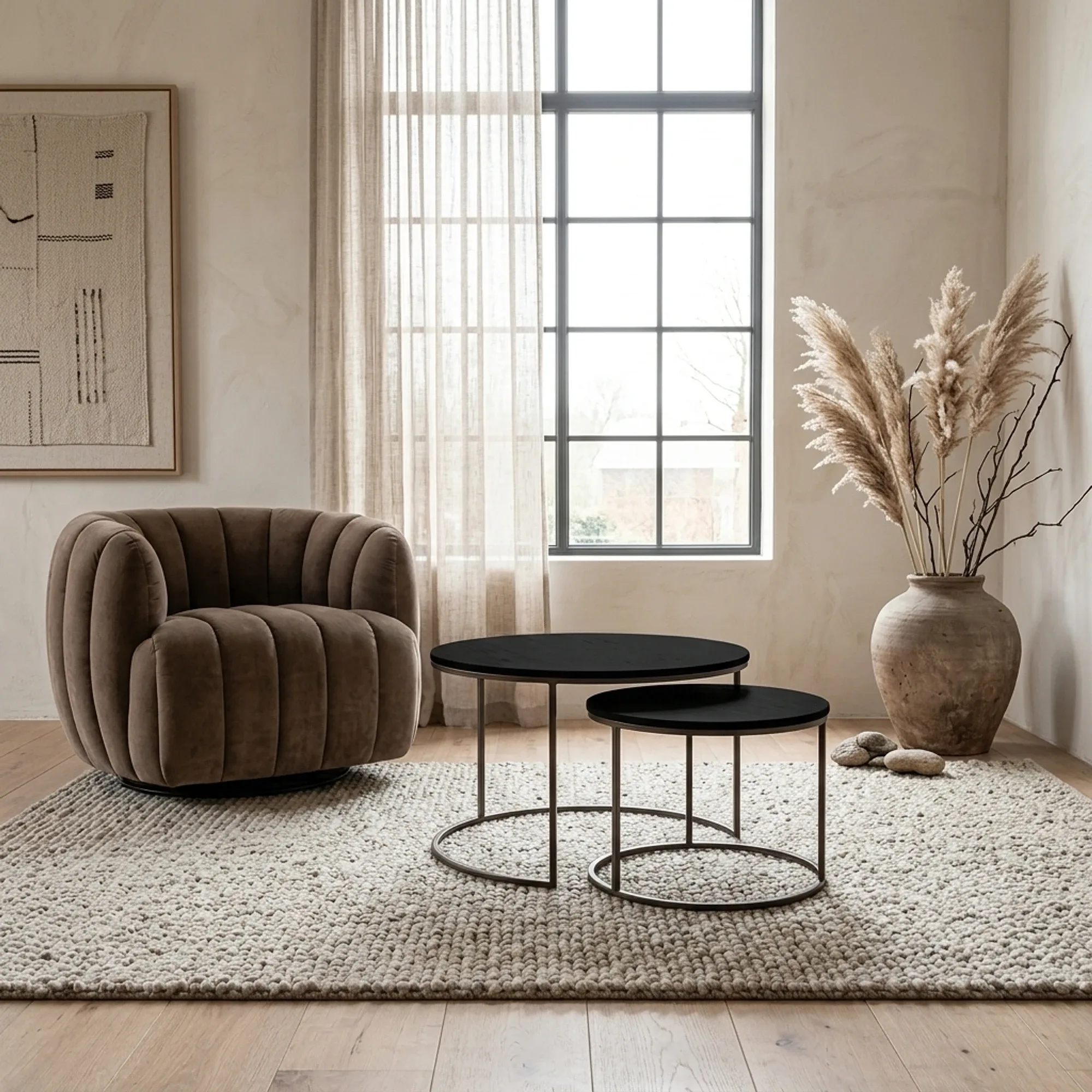 Spello side table set grey round - Tower Living