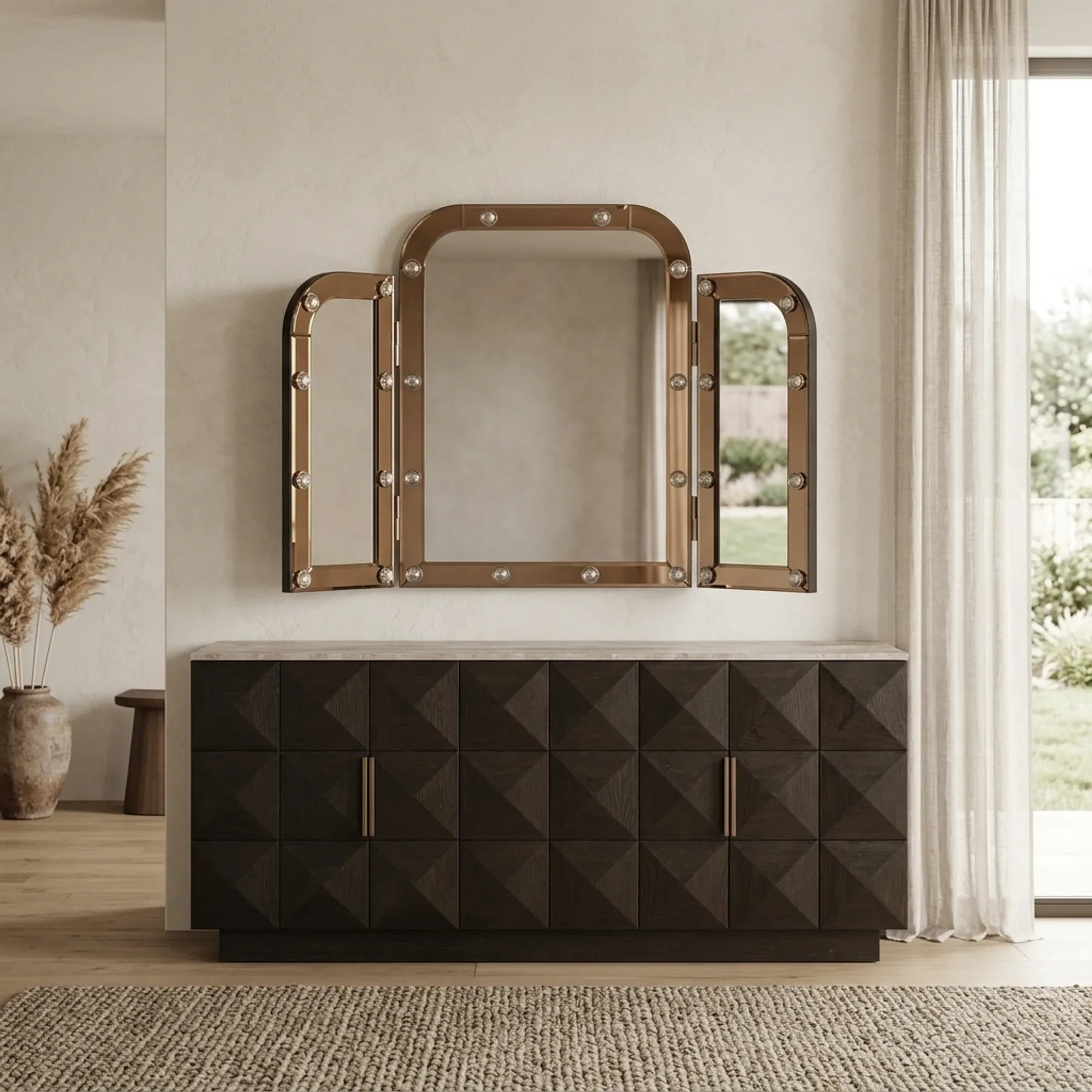 Jaira brown mirror - Richmond Interiors