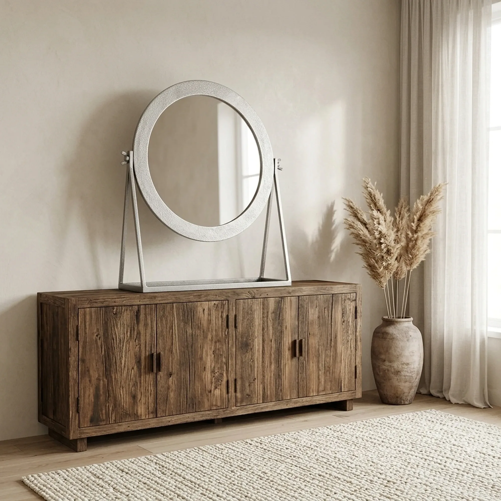Mirror on Stand Silver - Benoa