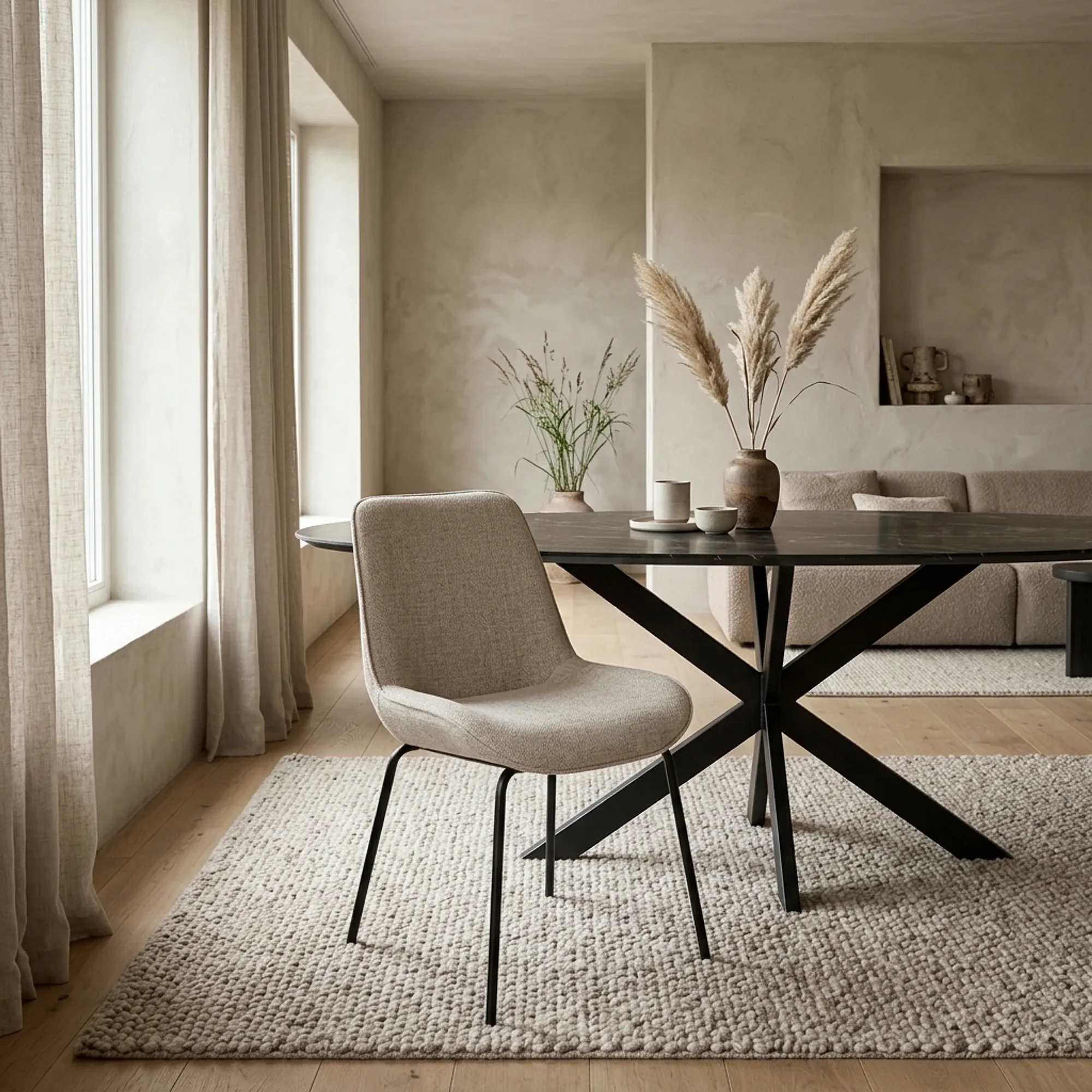 Chair Base (Metaal & stof NL, Beige) - By-Boo