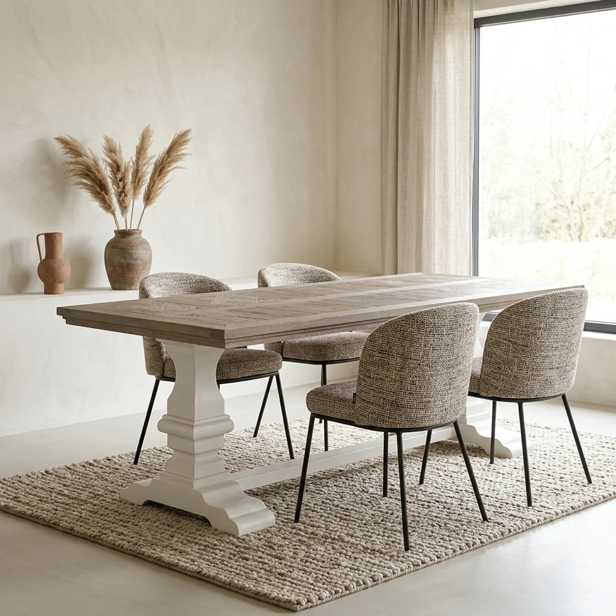 Dining Table Toscana White Rectangular 240 cm - Tower Living