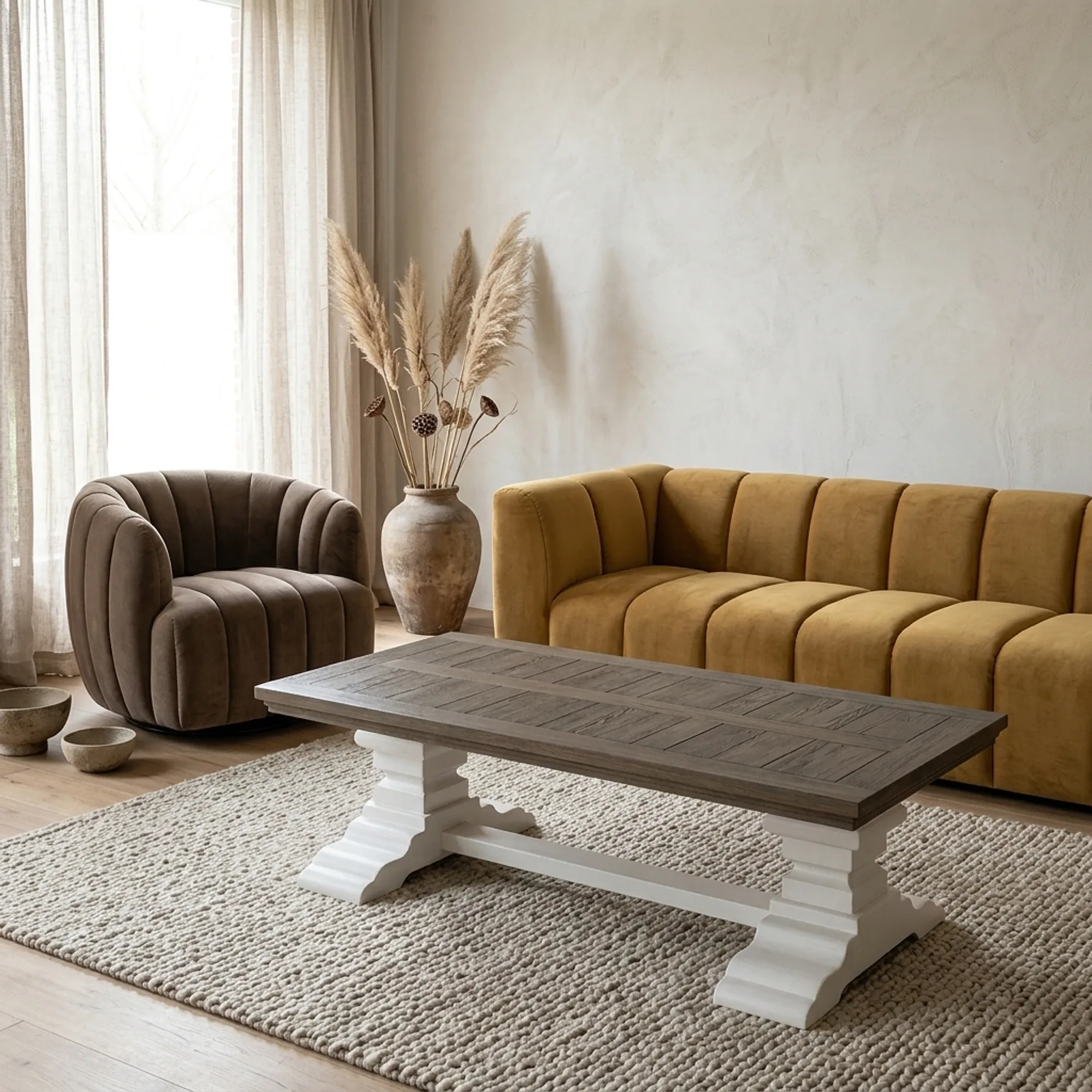 Couchtisch Toscana Weiß 135 cm - Tower Living