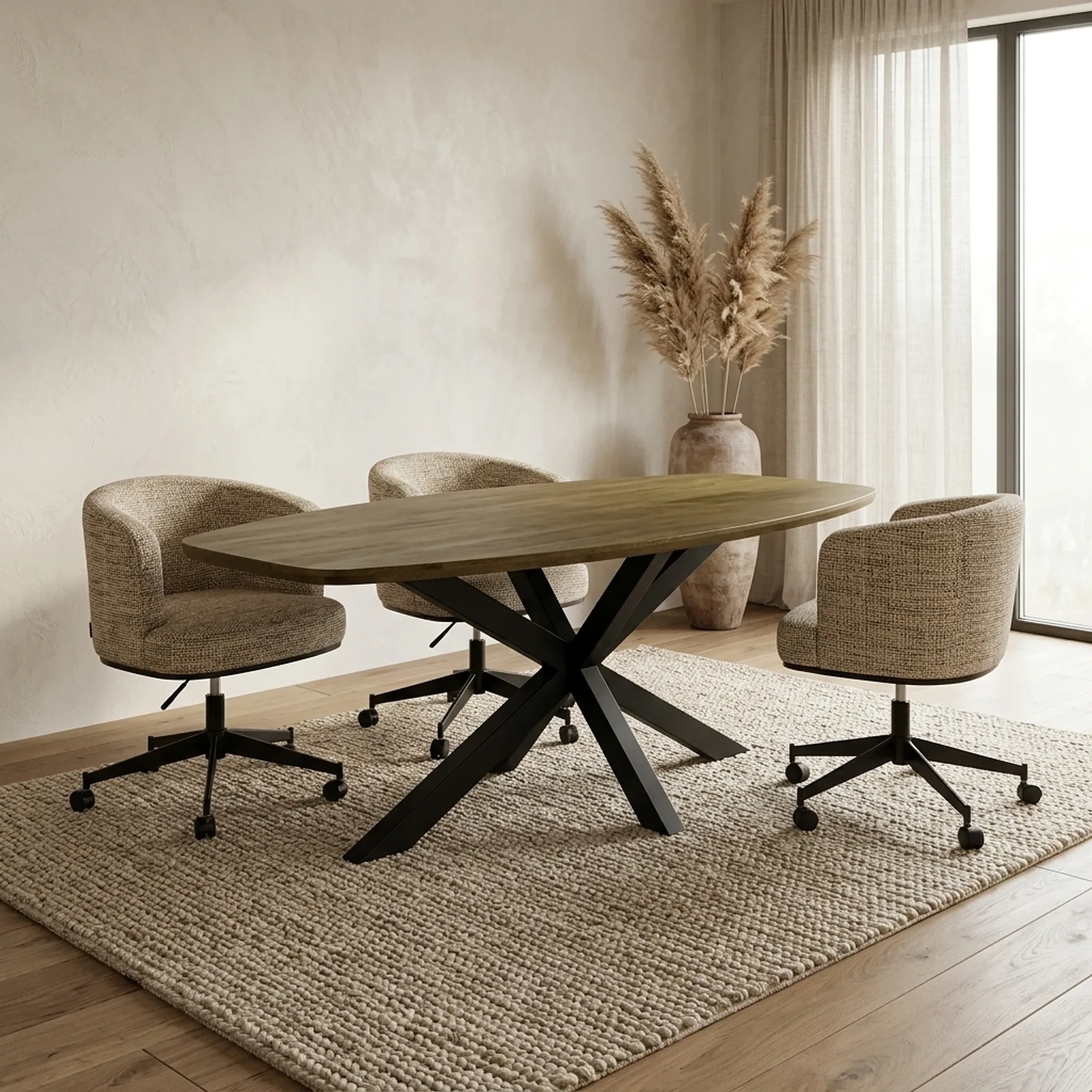 Trivero Dining Table brown triangle 150 cm - Tower Living
