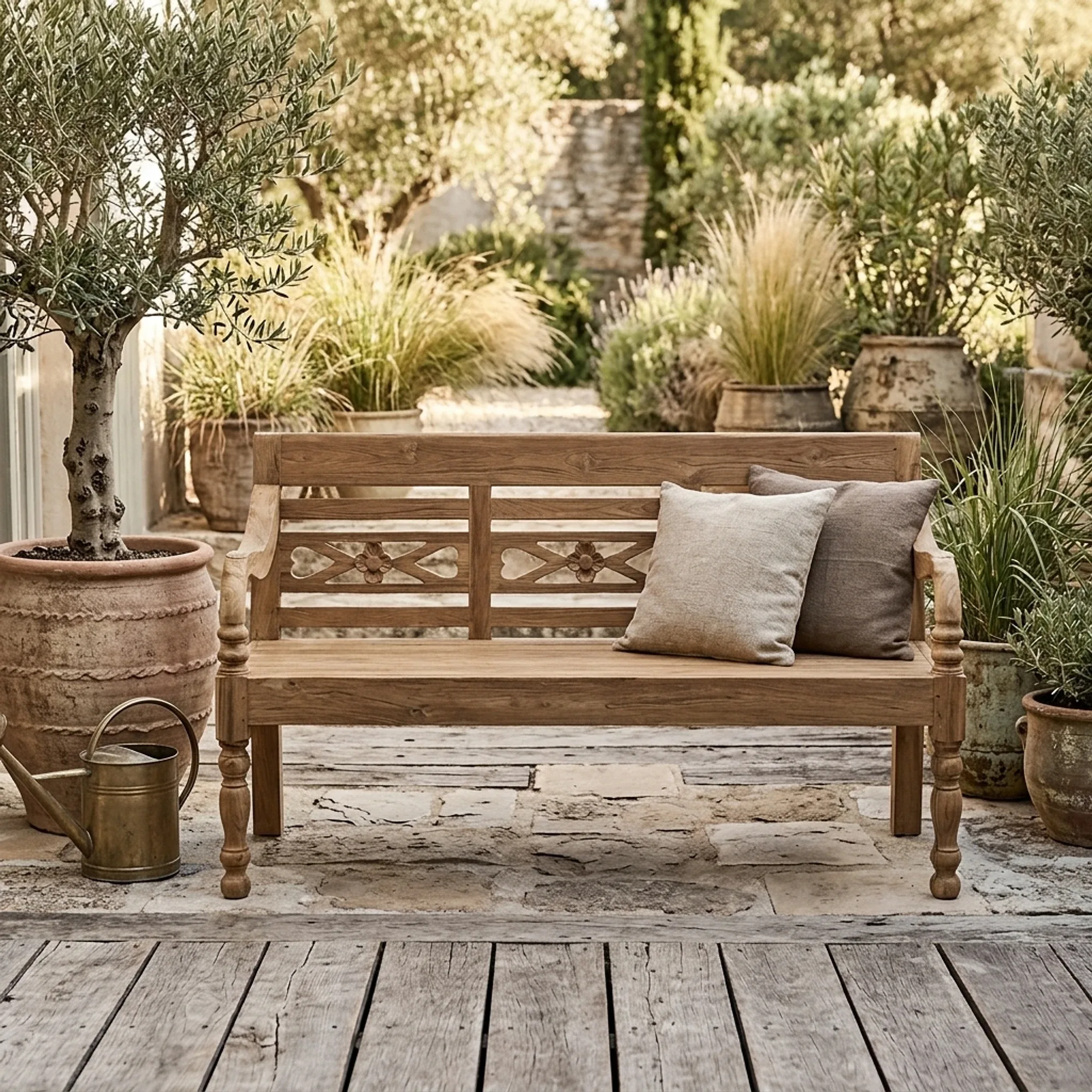 Gartenbank Station Kasar 150 cm aus Teakholz - Livingfurn