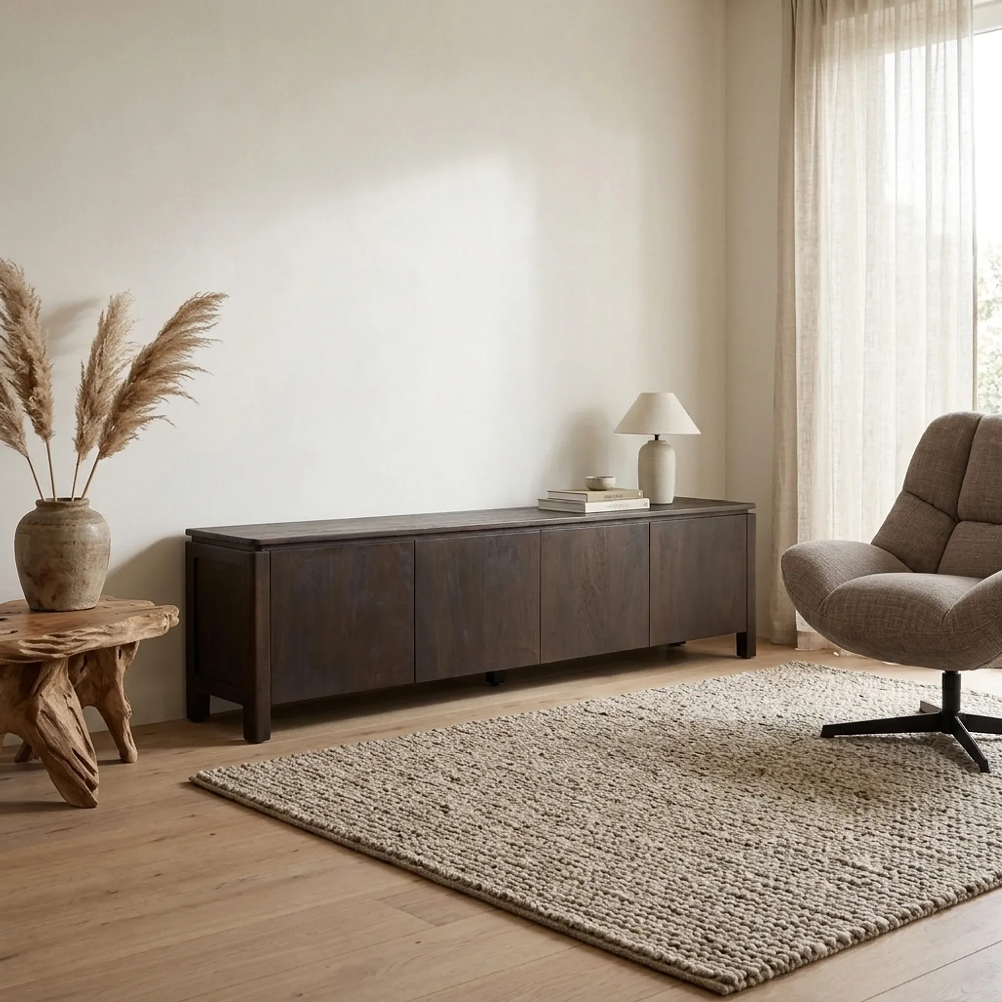 TV-Möbel Dallas Braun Mangoholz 210 cm - Starfurn