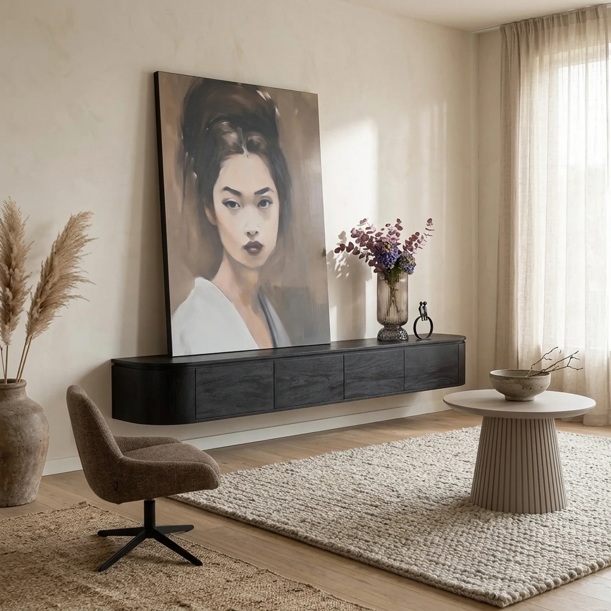 TV unit Excellent Black | 240 cm
