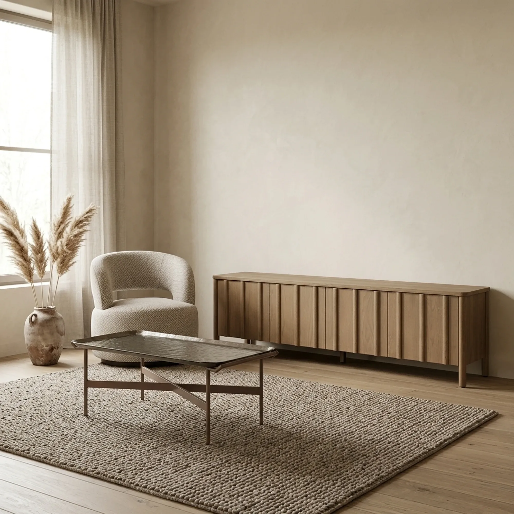 TV unit Jake 4 doors brown Oak - Eleonora