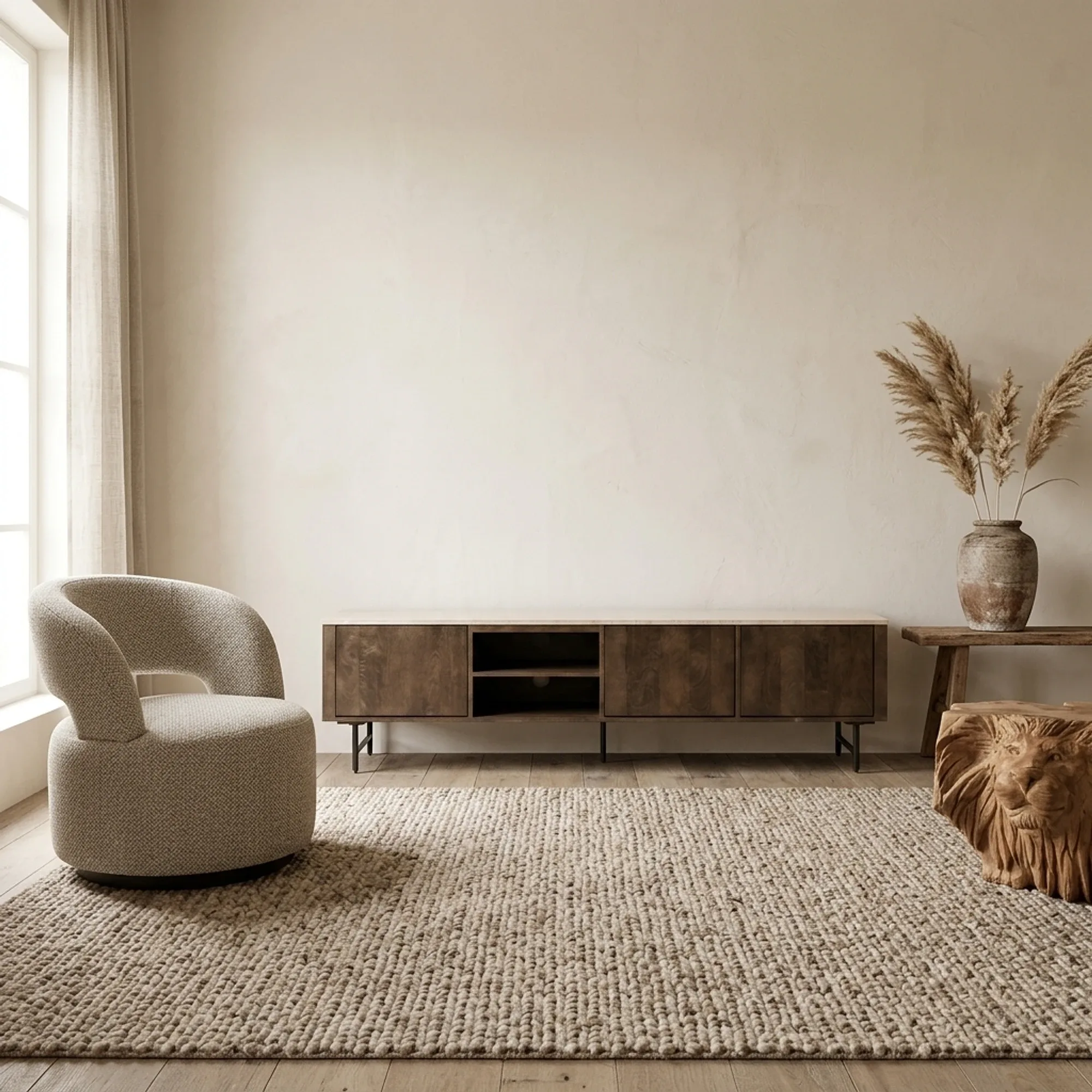 Lio TV Unit 200 cm 3 doors Mango Wood - Eleonora