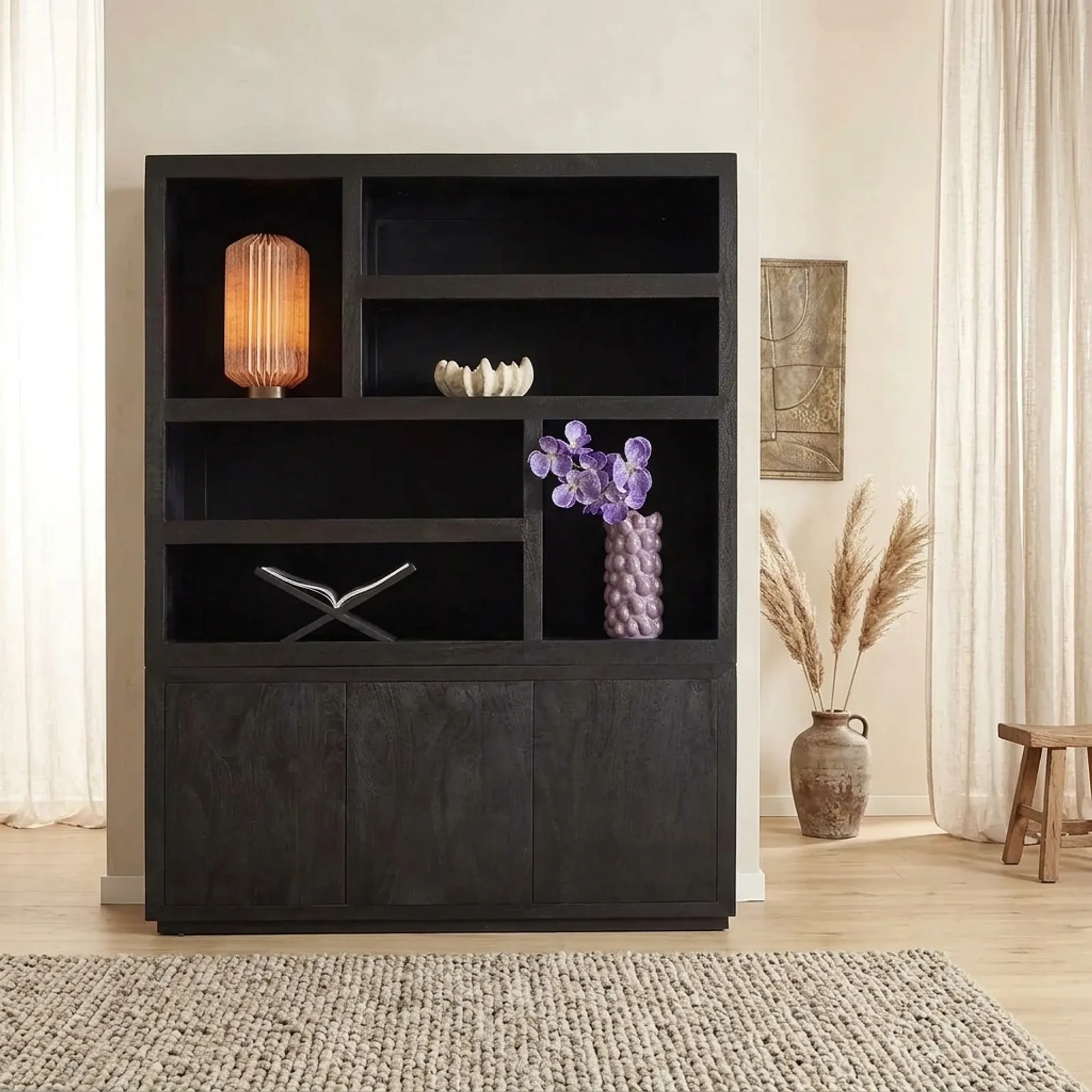 Vakkenkast Brussel Black XL | 160 cm - Starfurn