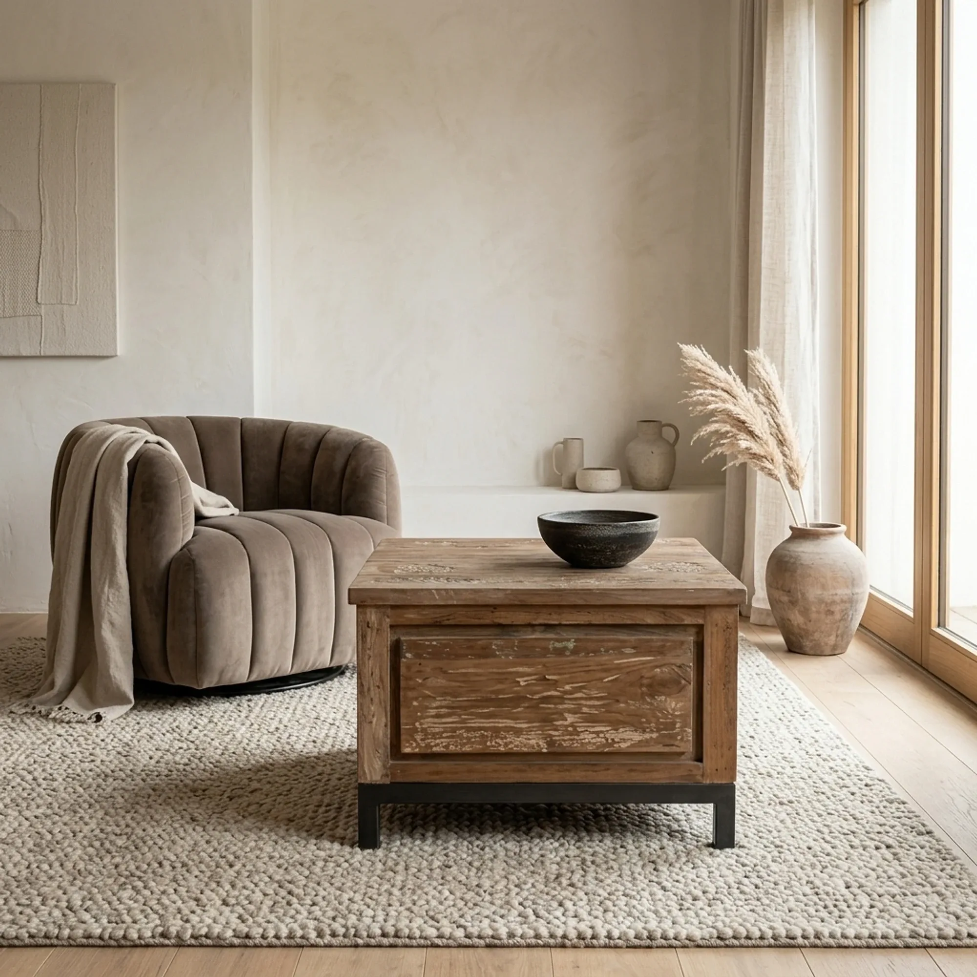 Bijzettafel Venetie bruin vierkant 60 cm - Tower Living