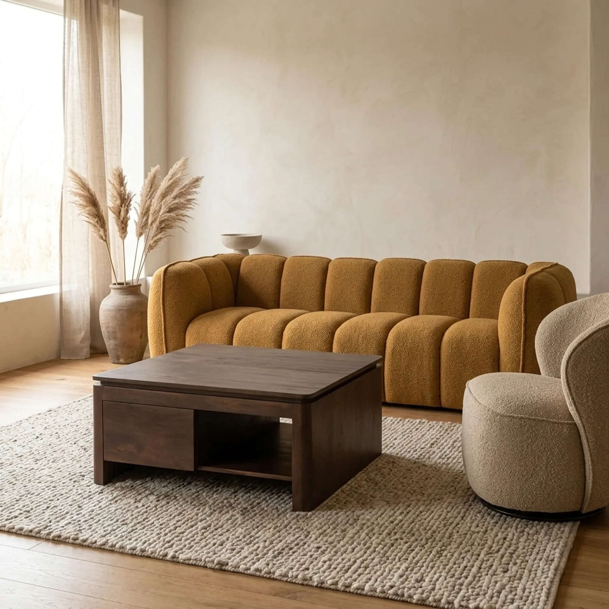 Vierkante Salontafel Dallas Bruin Mangohout 80 cm - Starfurn
