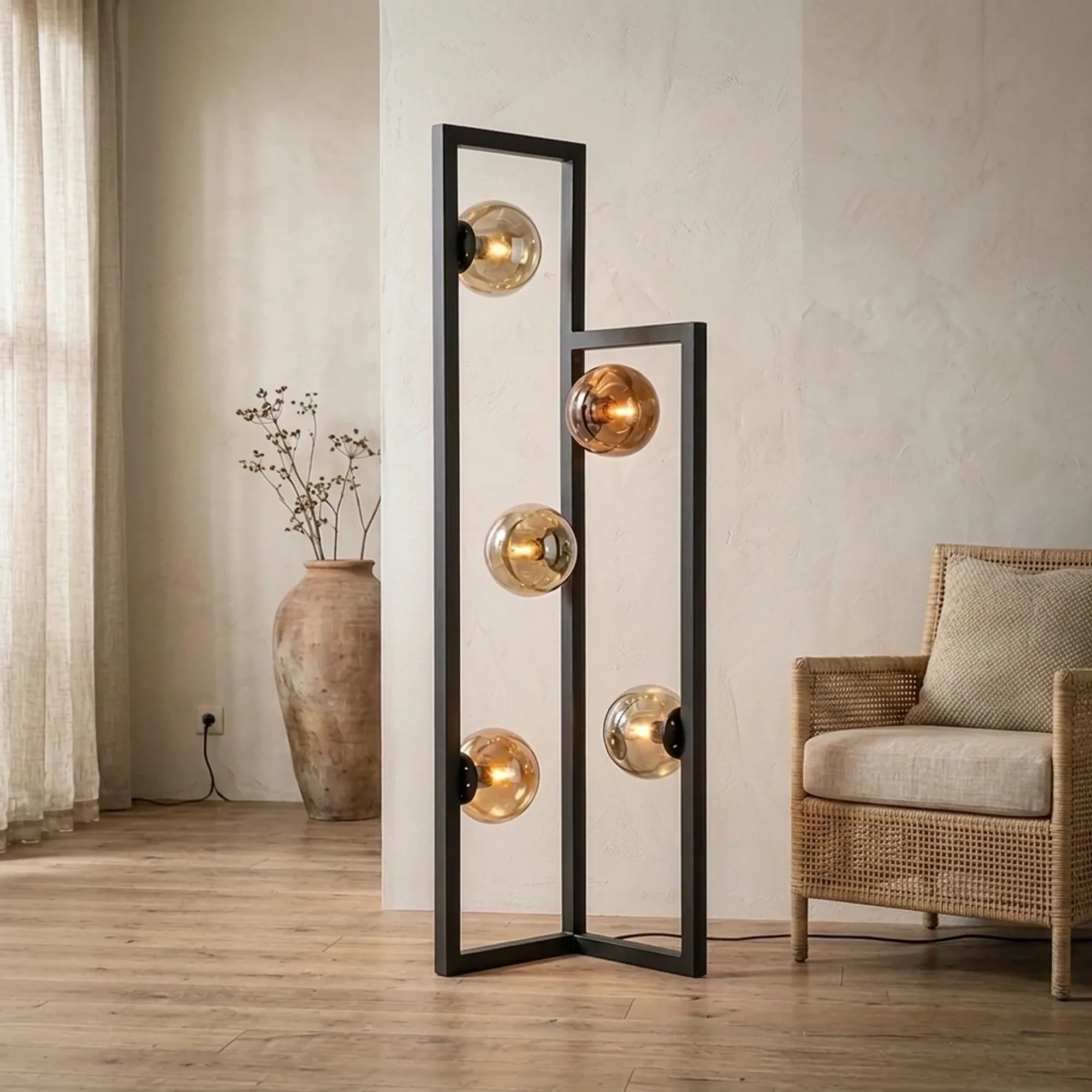Floor lamp Stellar 5-light / Artic black - Zijlstra